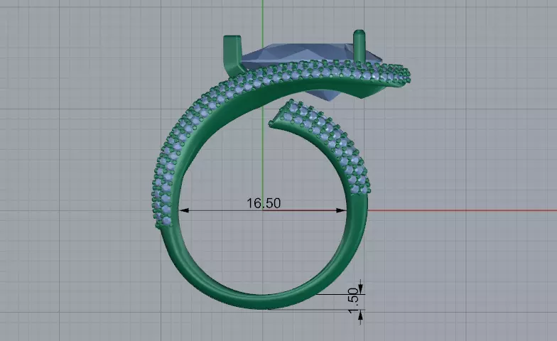 Solitaire pear engagement rings Model 7769 3D print model_5