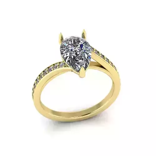Solitaire pear engagement rings Model 7768