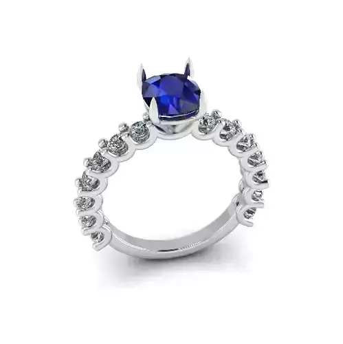 Solitaire cushion engagement rings Model 7767
