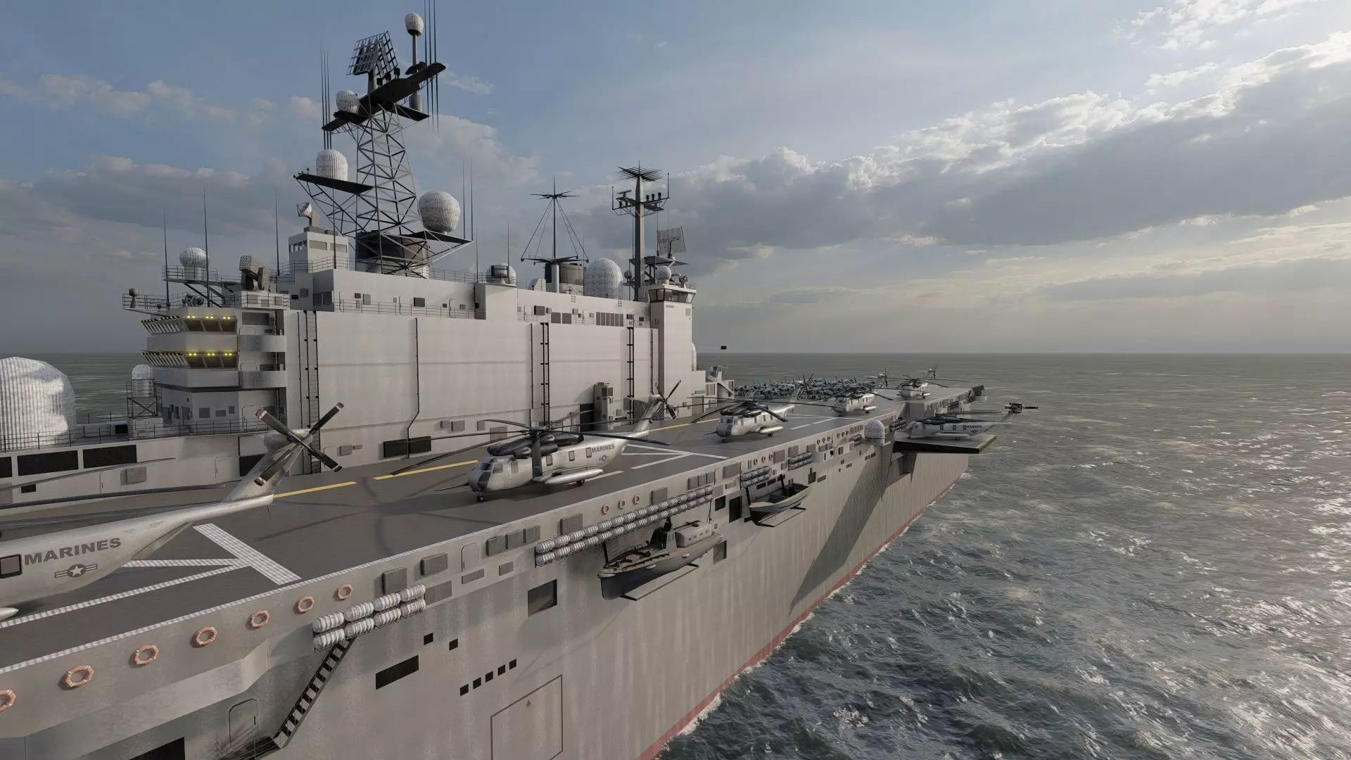 US navy  Amphibious Assault Ship 3D model_10