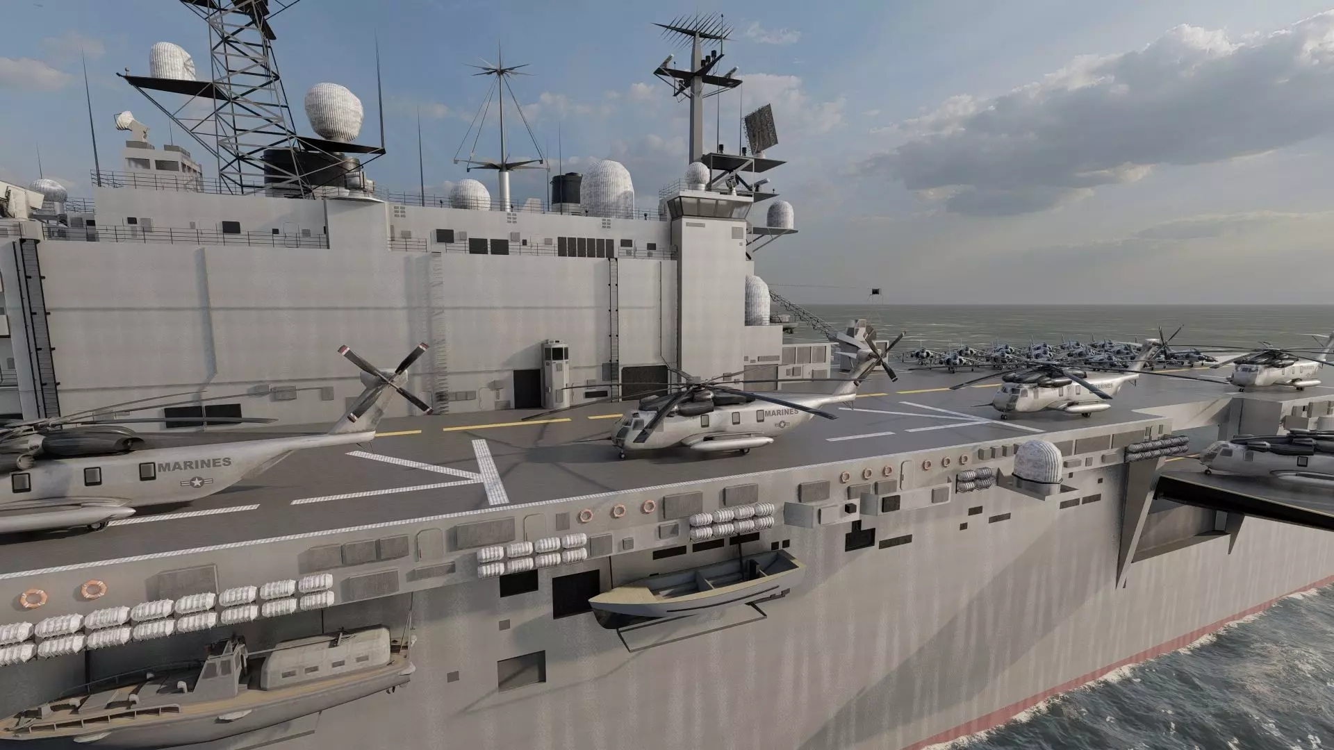 US navy  Amphibious Assault Ship 3D model_11