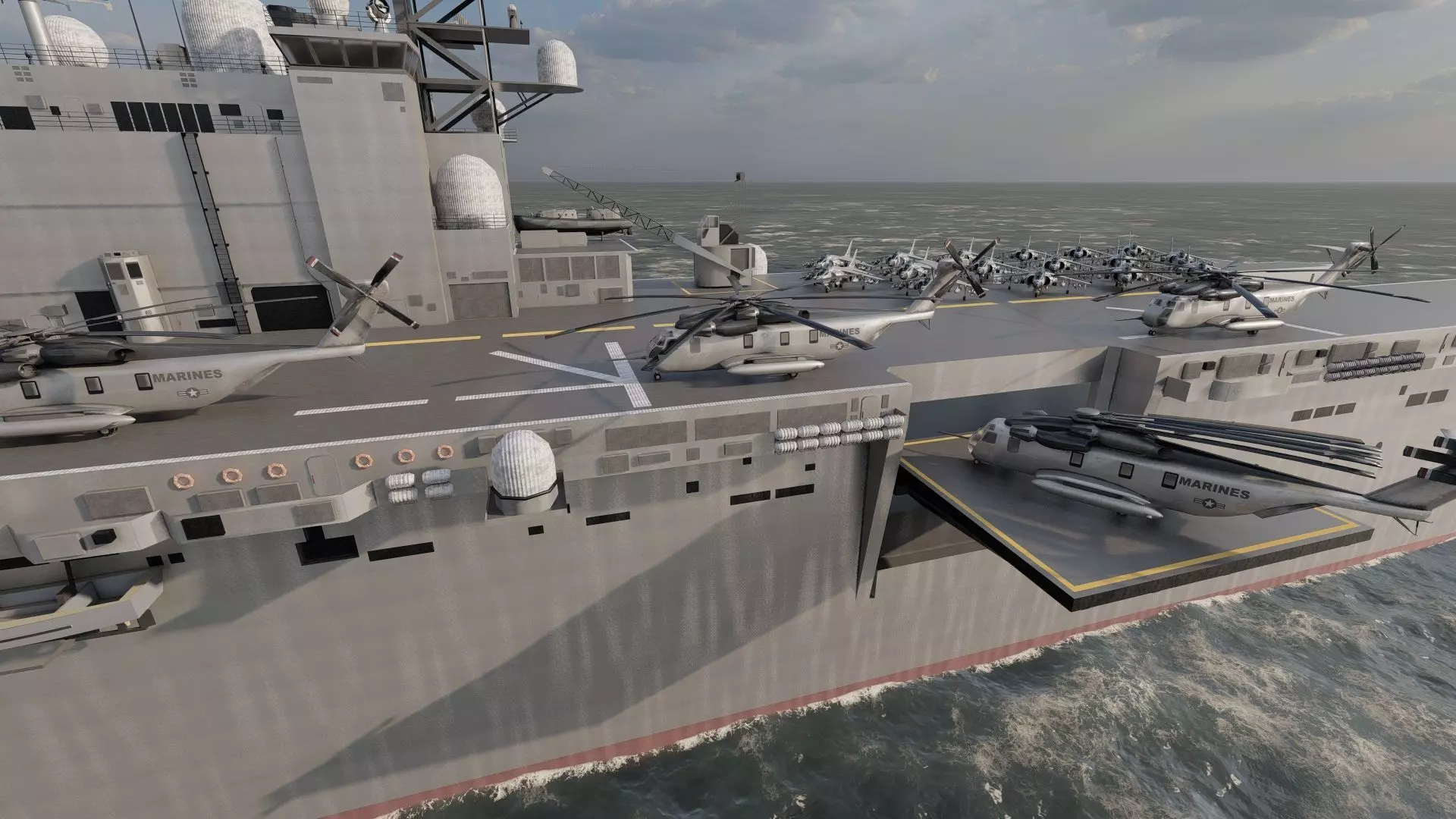 US navy  Amphibious Assault Ship 3D model_12