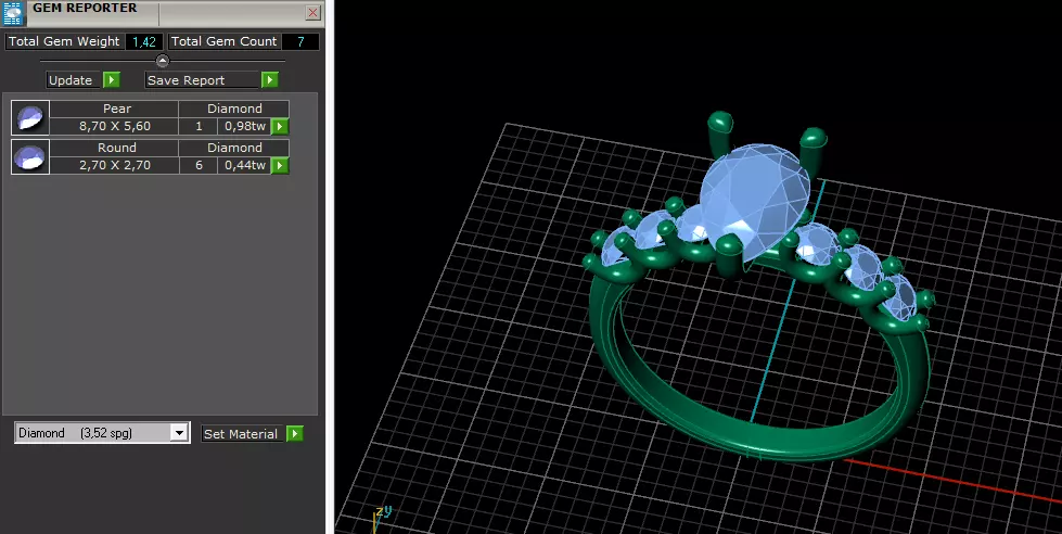 Solitaire pear engagement rings Model 7796 3D print model_7