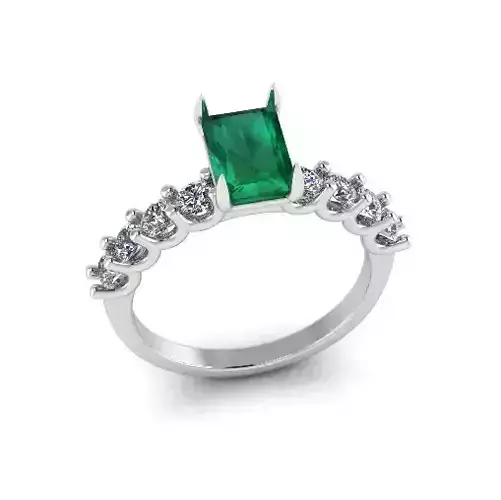 Solitaire radiant engagement rings Model 7794