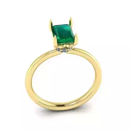 Solitaire radiant engagement rings Model 7793