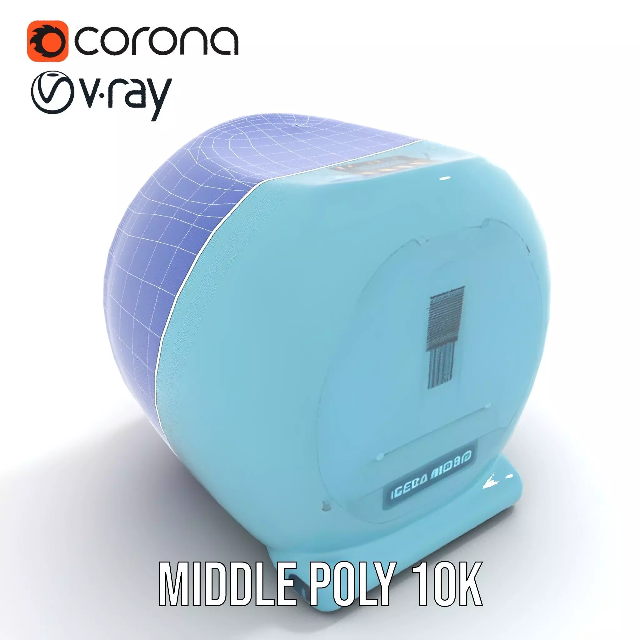 Futuristic Medical Capsule Model Pack with LED Lights Low-poly 3D model_21