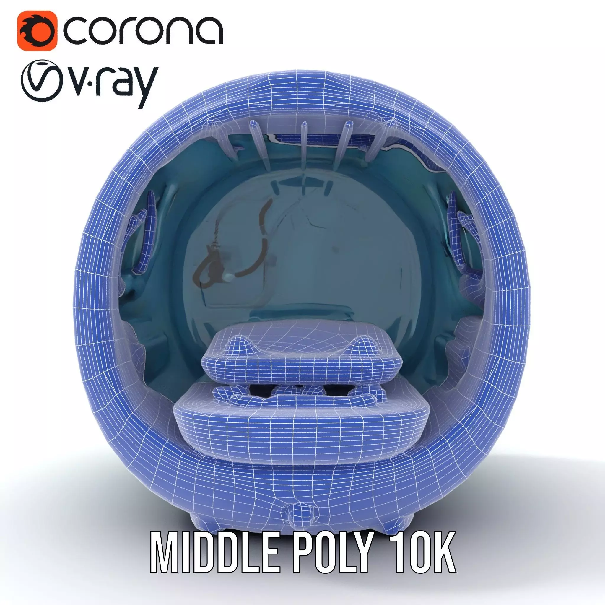 Futuristic Medical Capsule Model Pack with LED Lights Low-poly 3D model_27