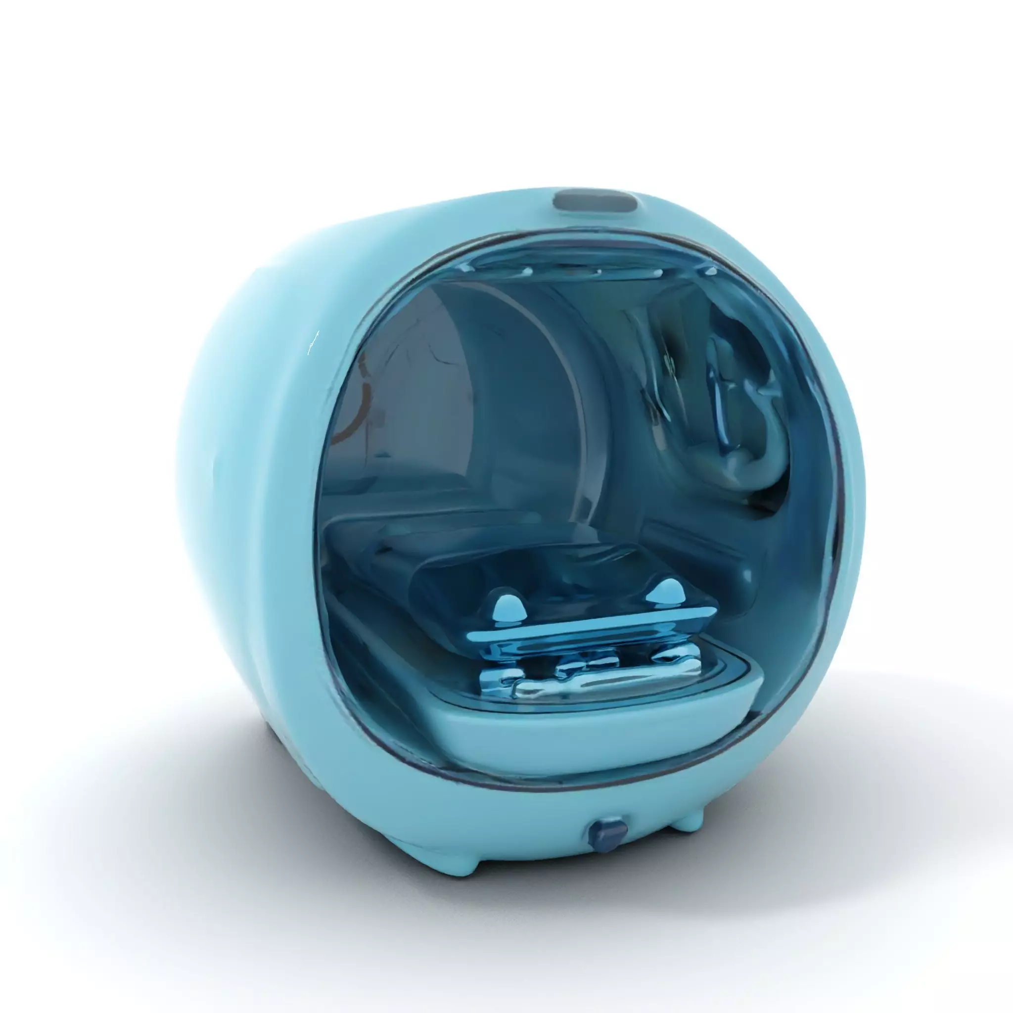 Futuristic Medical Capsule Model Pack with LED Lights Low-poly 3D model_0