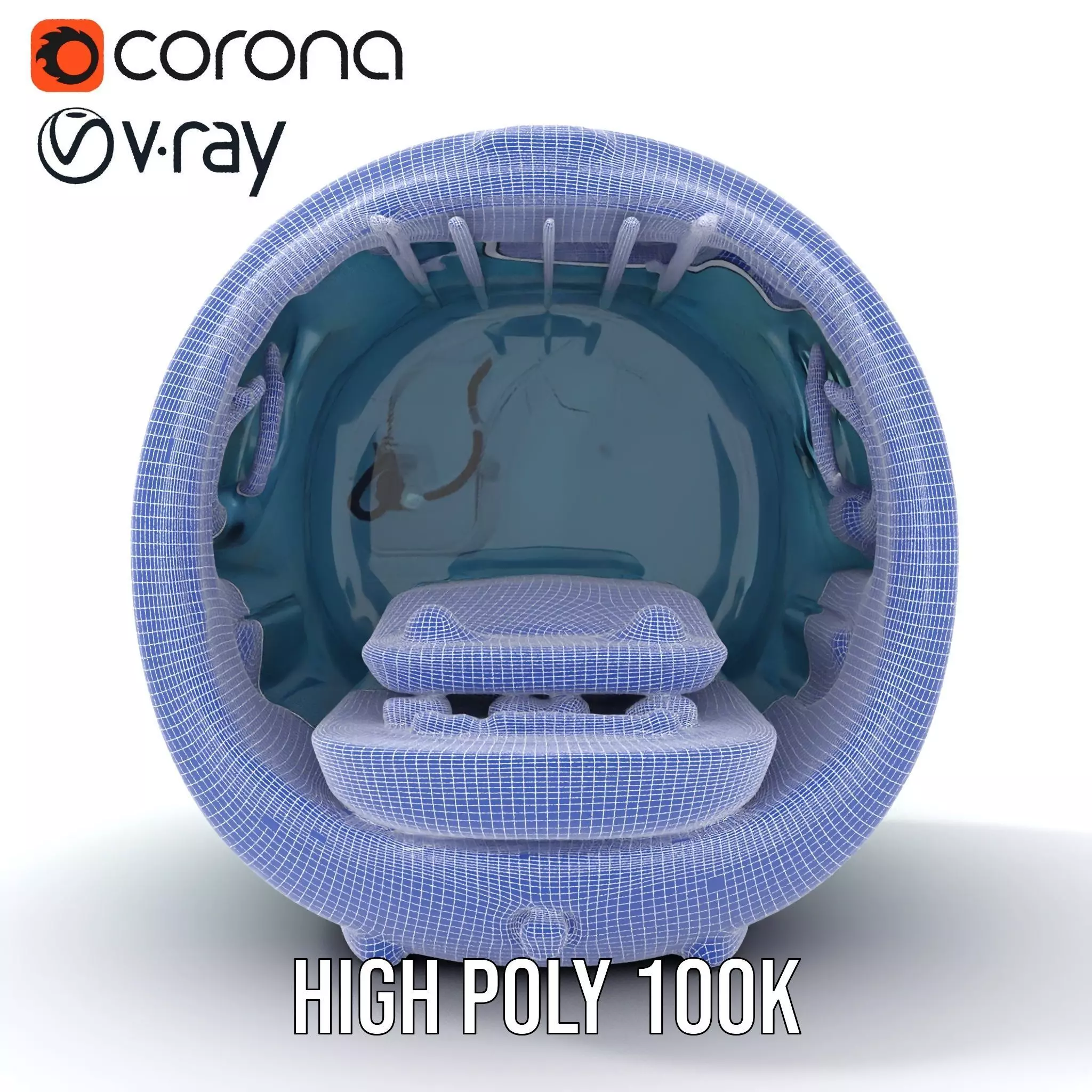 Futuristic Medical Capsule Model Pack with LED Lights Low-poly 3D model_33