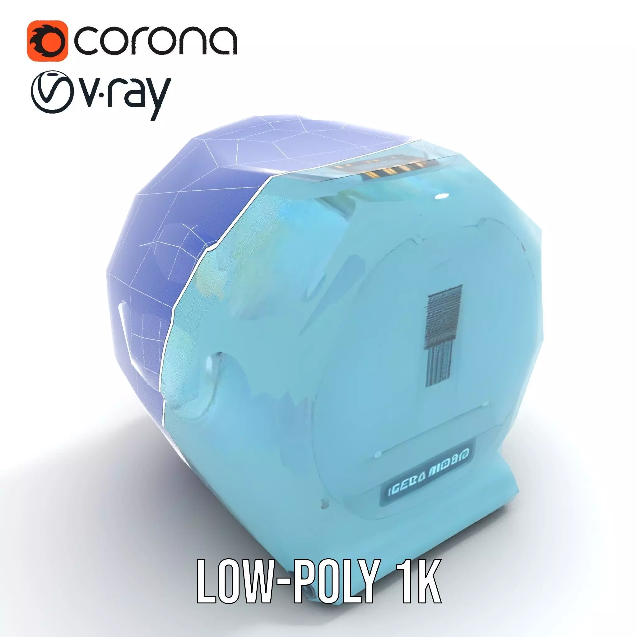 Futuristic Medical Capsule Model Pack with LED Lights Low-poly 3D model_22