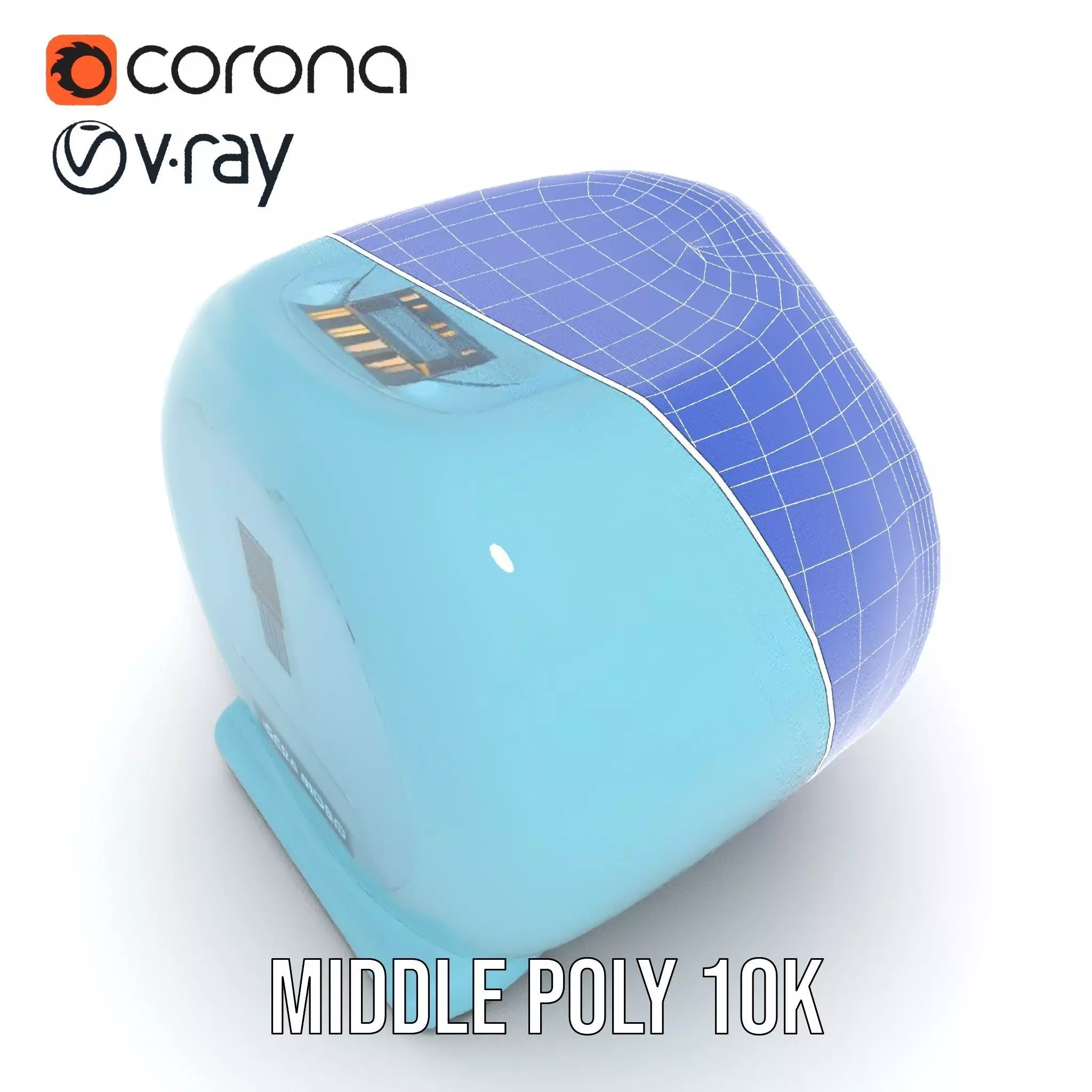 Futuristic Medical Capsule Model Pack with LED Lights Low-poly 3D model_12