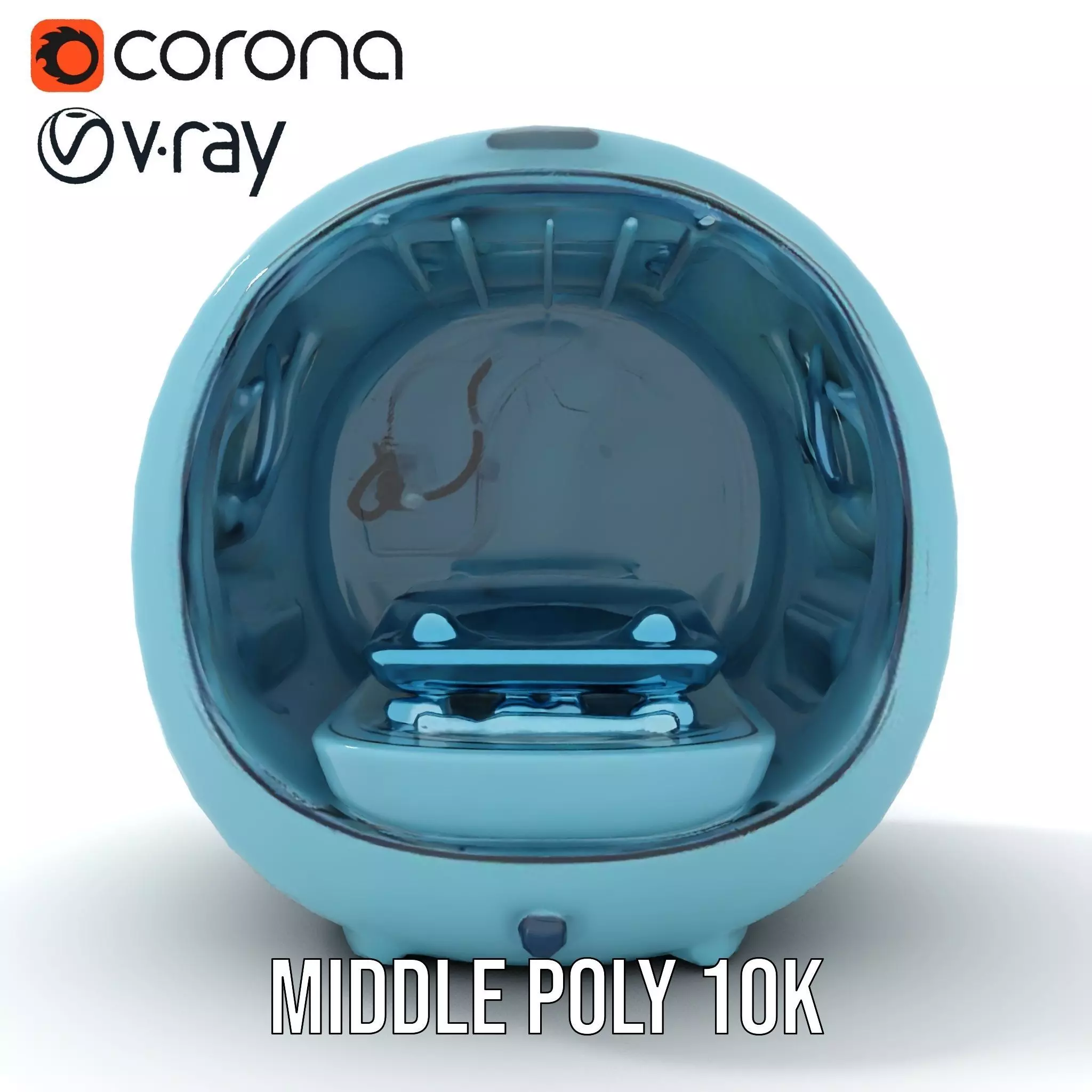 Futuristic Medical Capsule Model Pack with LED Lights Low-poly 3D model_24