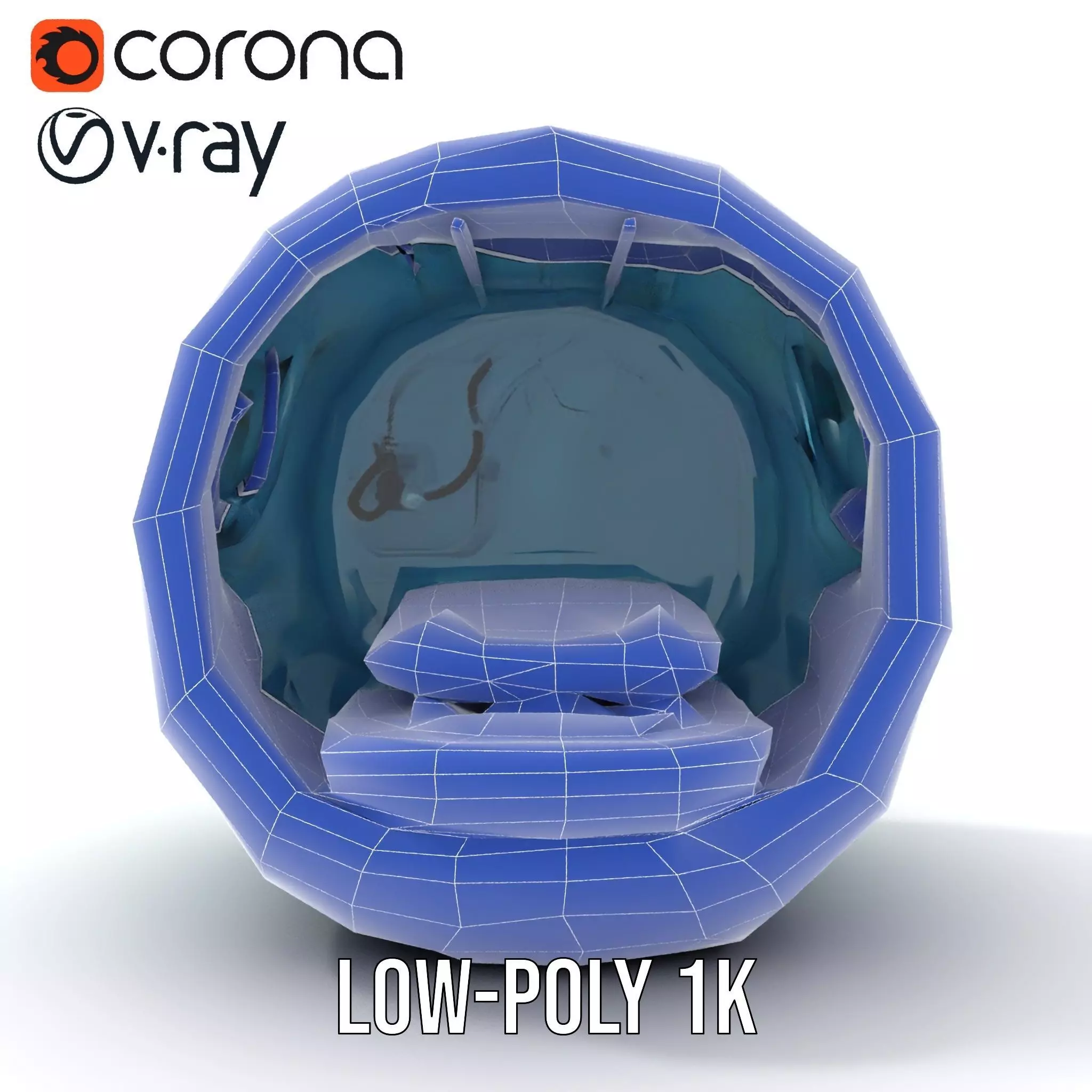 Futuristic Medical Capsule Model Pack with LED Lights Low-poly 3D model_28