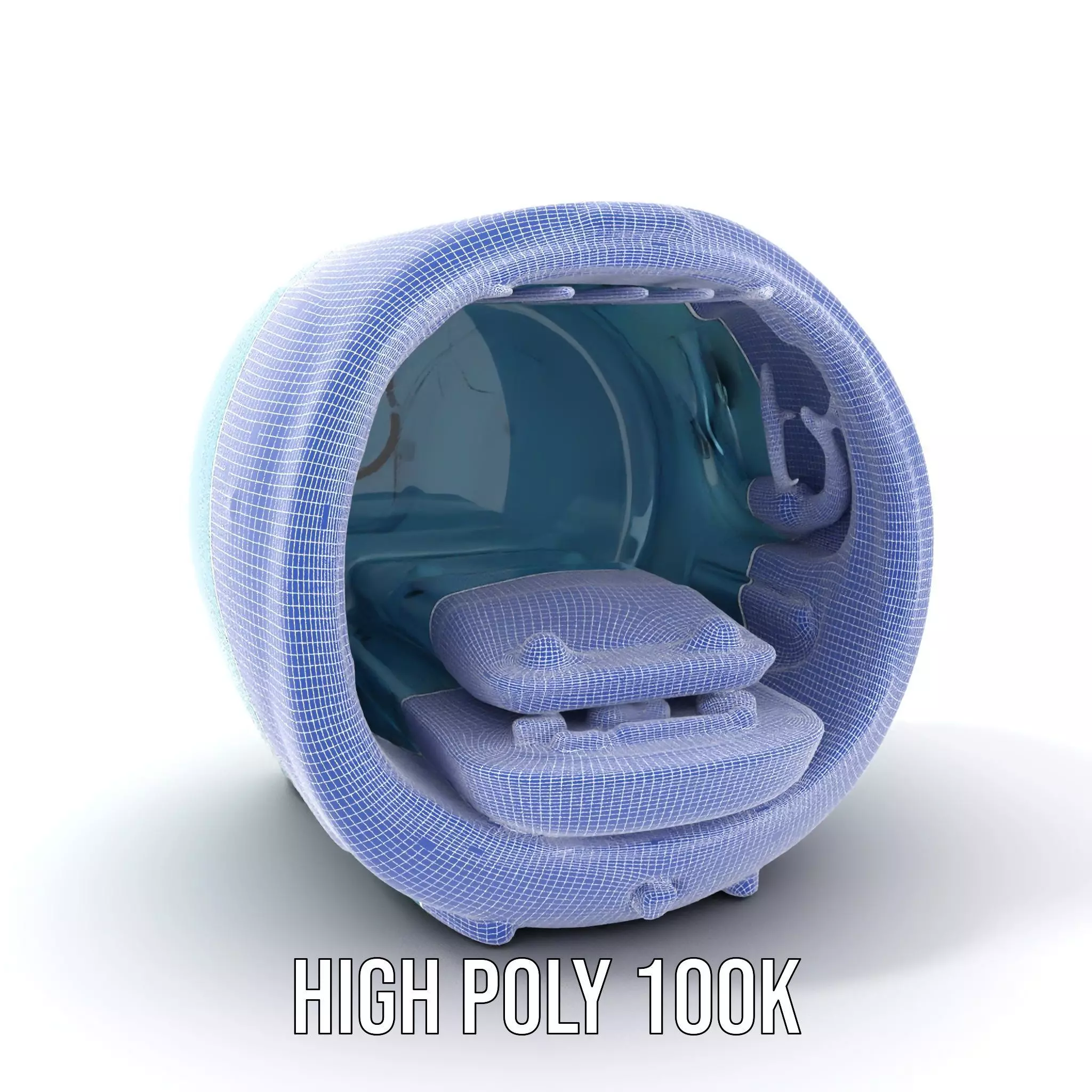 Futuristic Medical Capsule Model Pack with LED Lights Low-poly 3D model_4