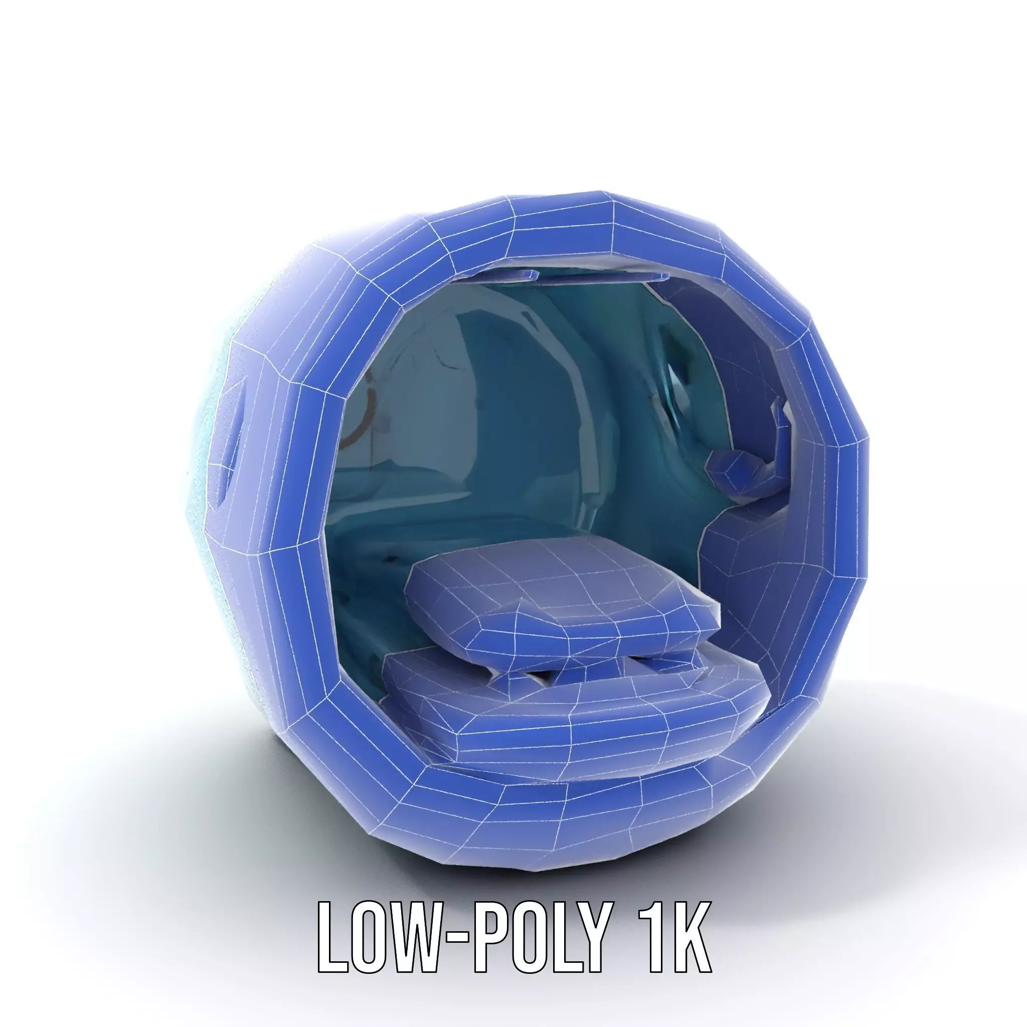 Futuristic Medical Capsule Model Pack with LED Lights Low-poly 3D model_13