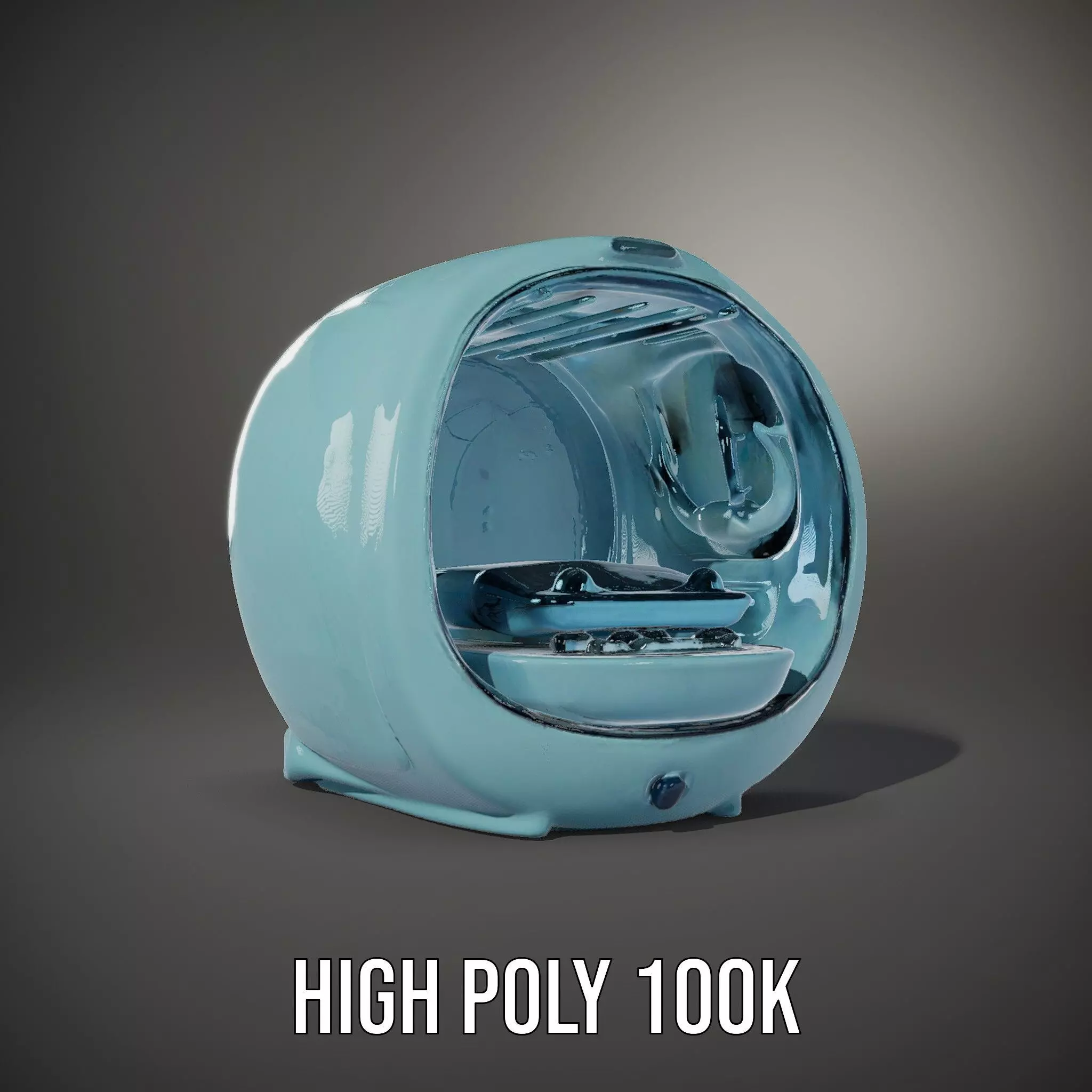 Futuristic Medical Capsule Model Pack with LED Lights Low-poly 3D model_23