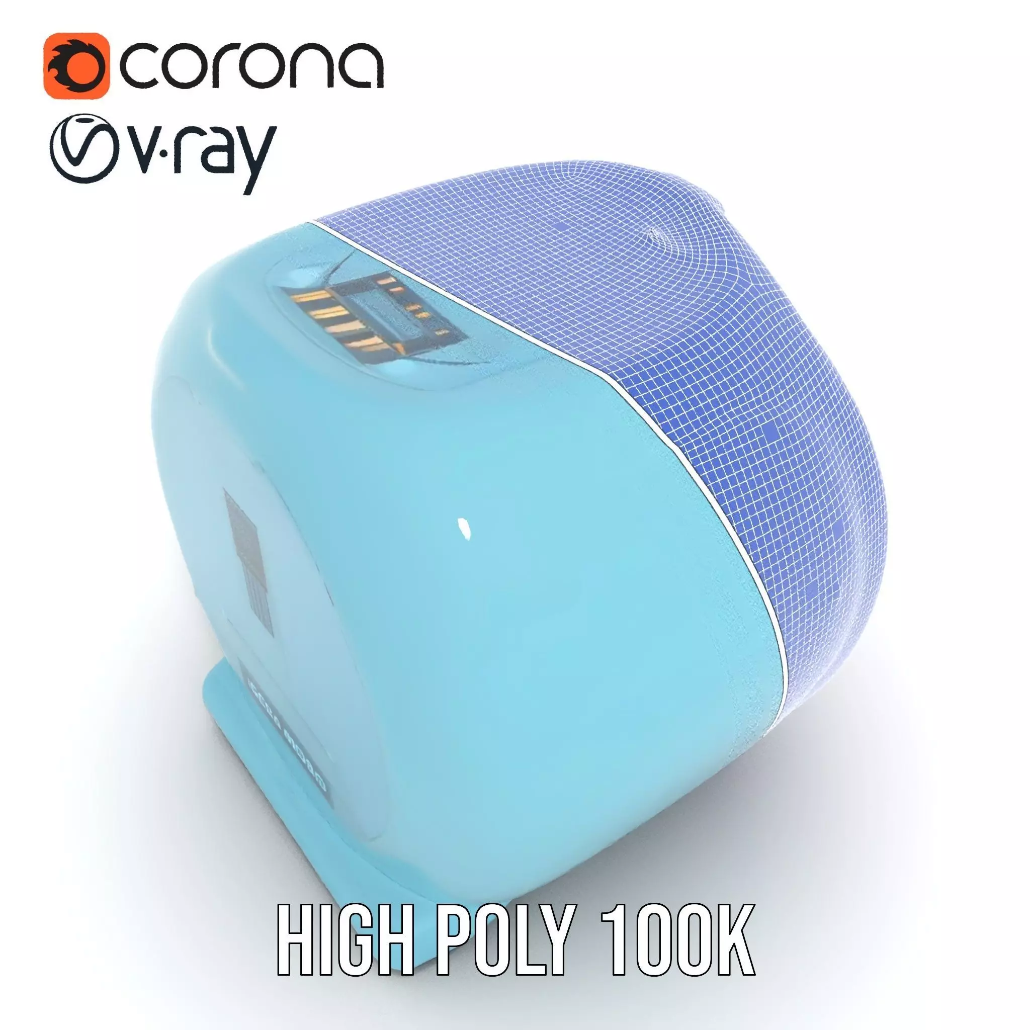 Futuristic Medical Capsule Model Pack with LED Lights Low-poly 3D model_32