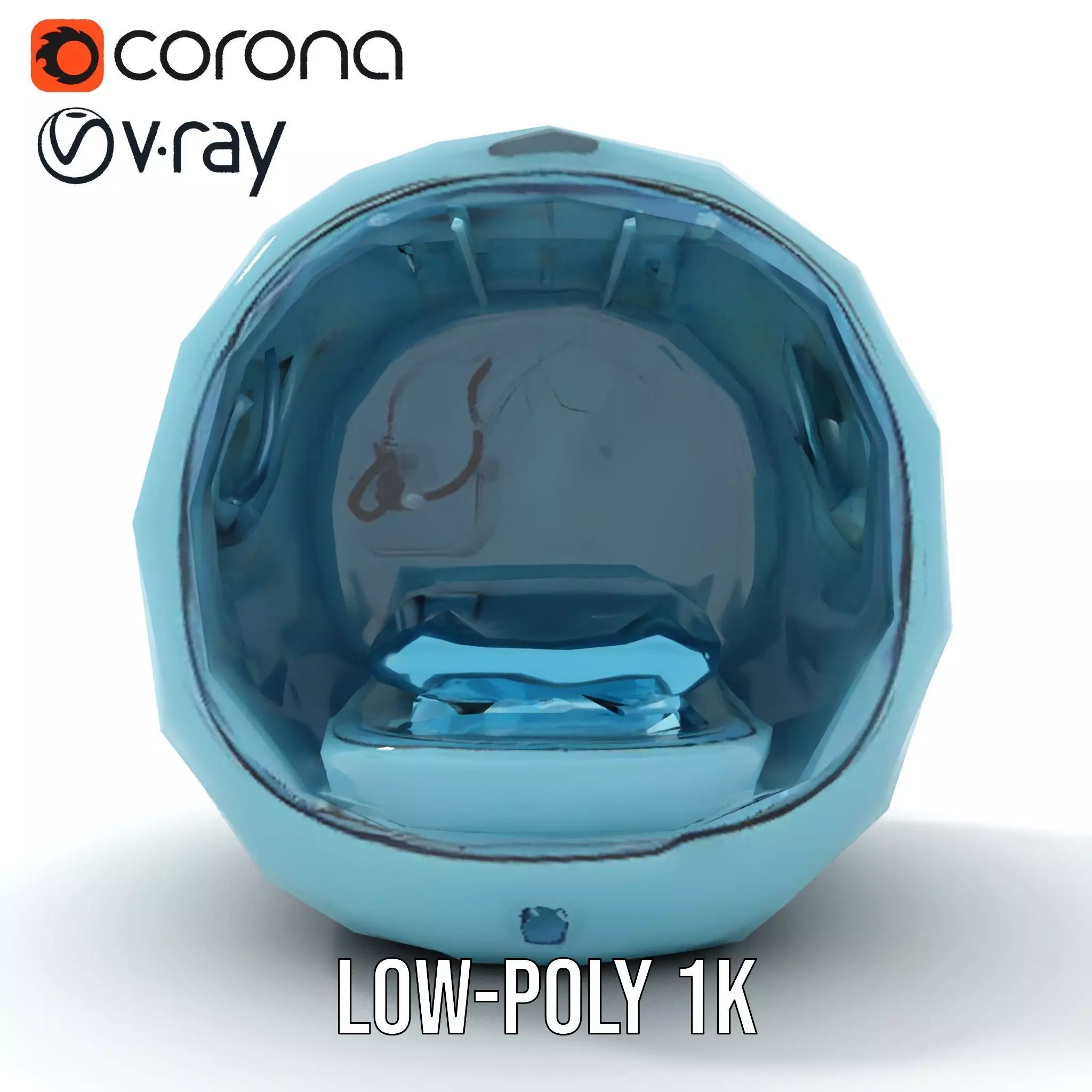 Futuristic Medical Capsule Model Pack with LED Lights Low-poly 3D model_7