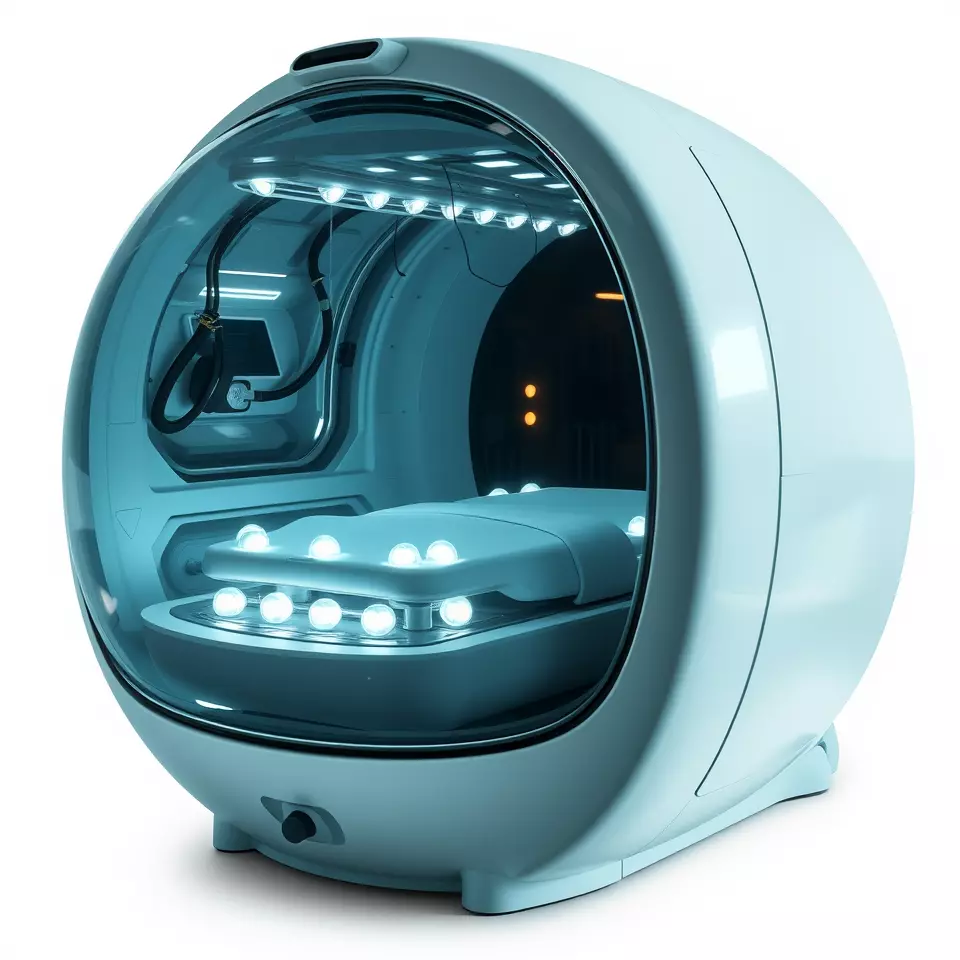 Futuristic Medical Capsule Model Pack with LED Lights Low-poly 3D model_2