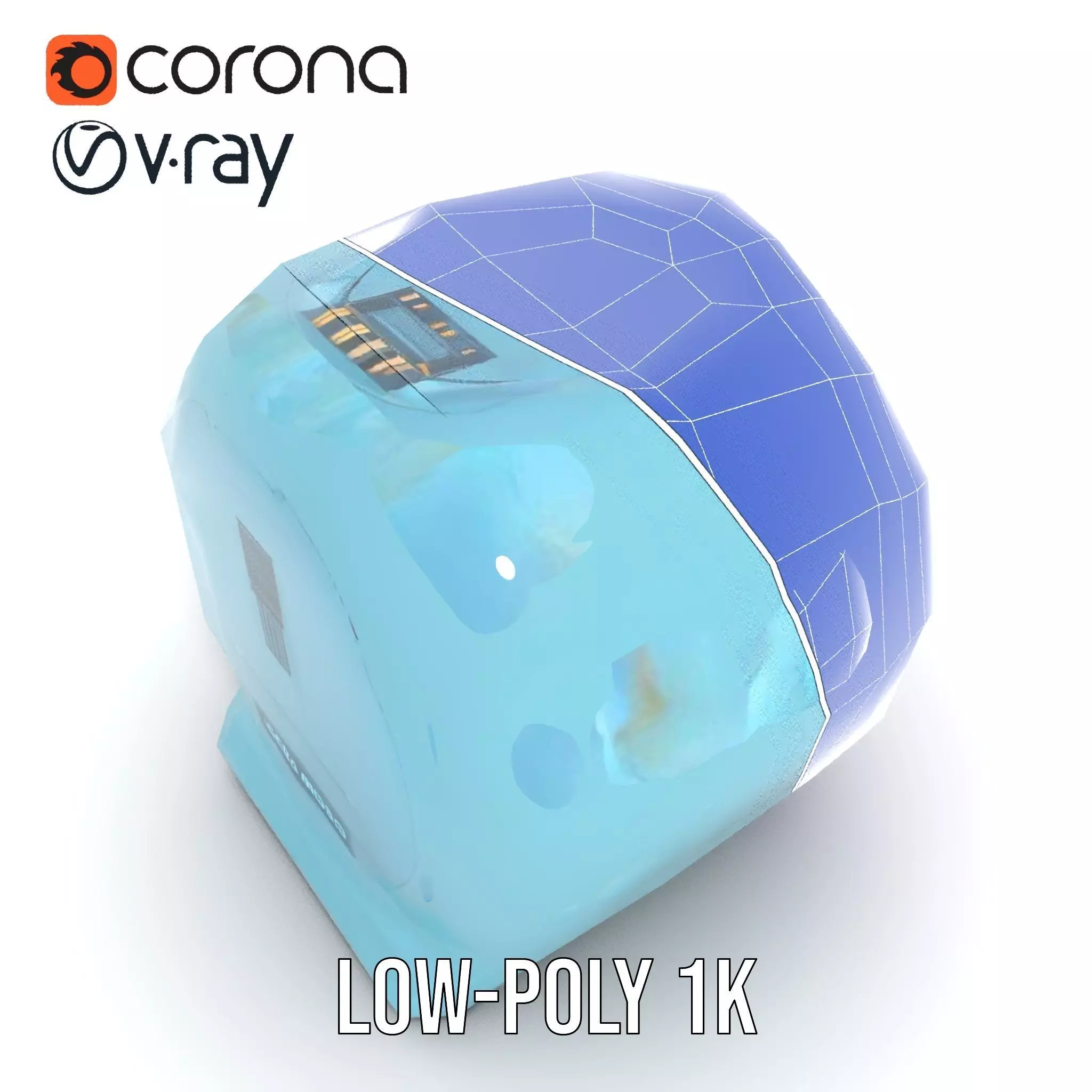 Futuristic Medical Capsule Model Pack with LED Lights Low-poly 3D model_25