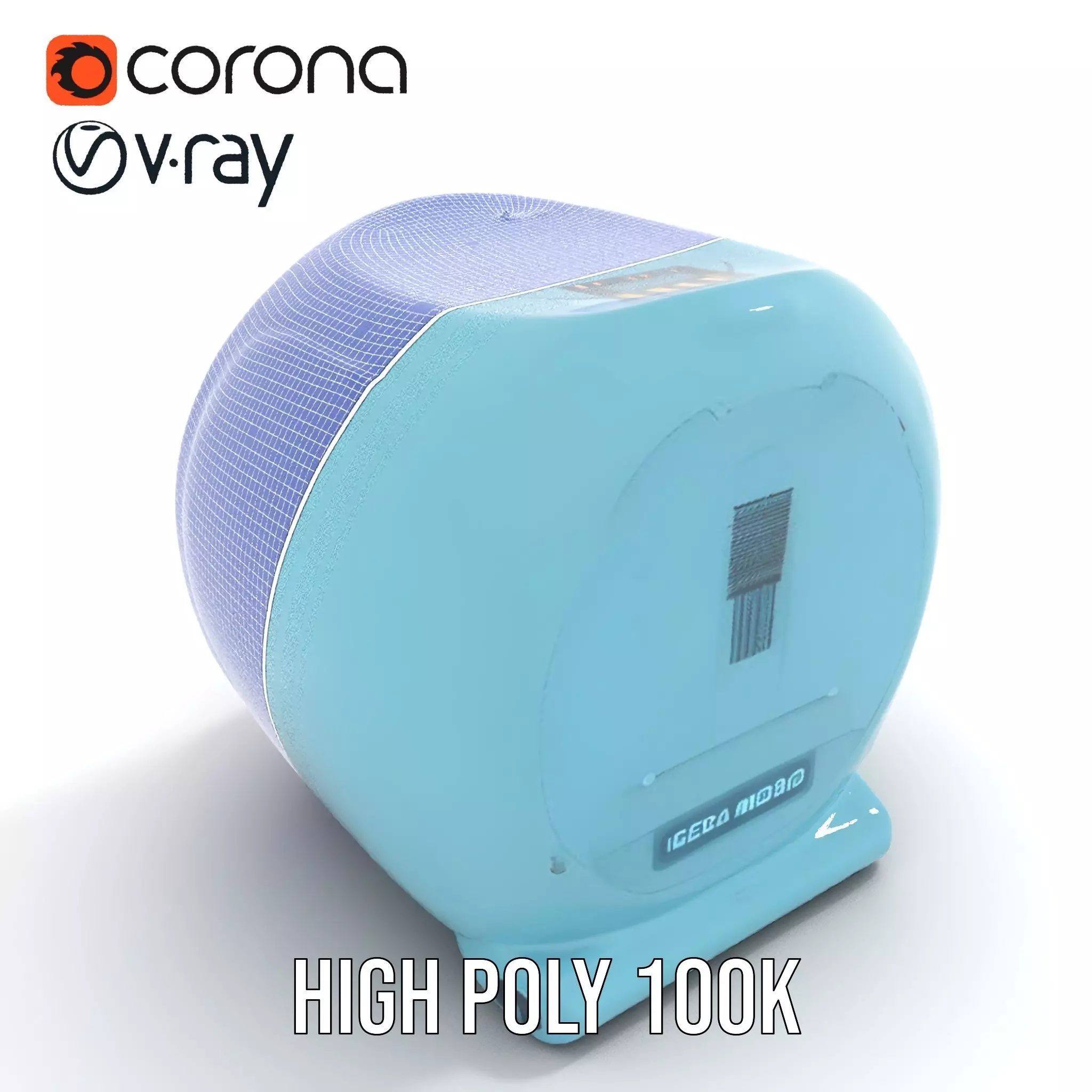 Futuristic Medical Capsule Model Pack with LED Lights Low-poly 3D model_29