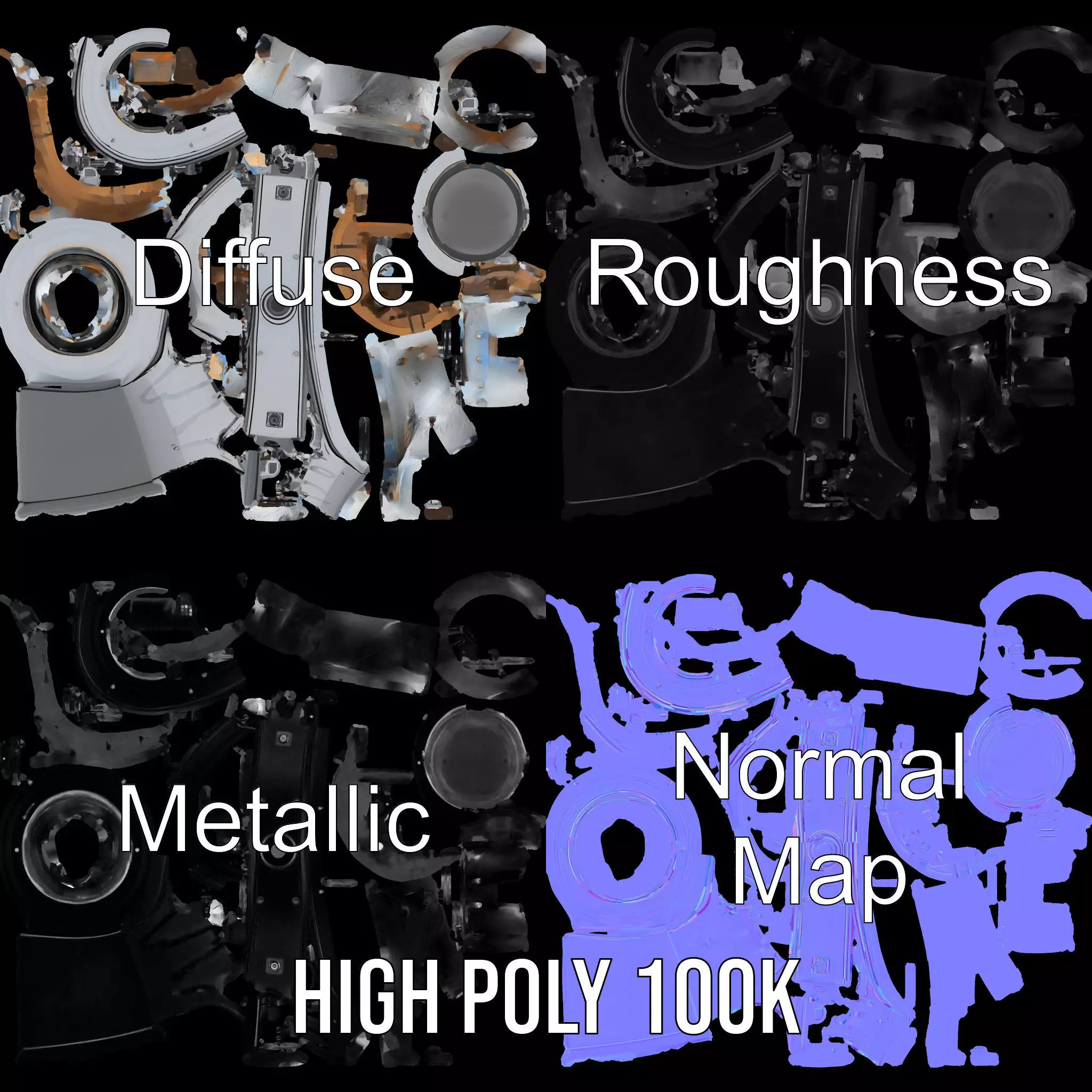 Futuristic Capsule Interior Model Pack Low-poly 3D model_3