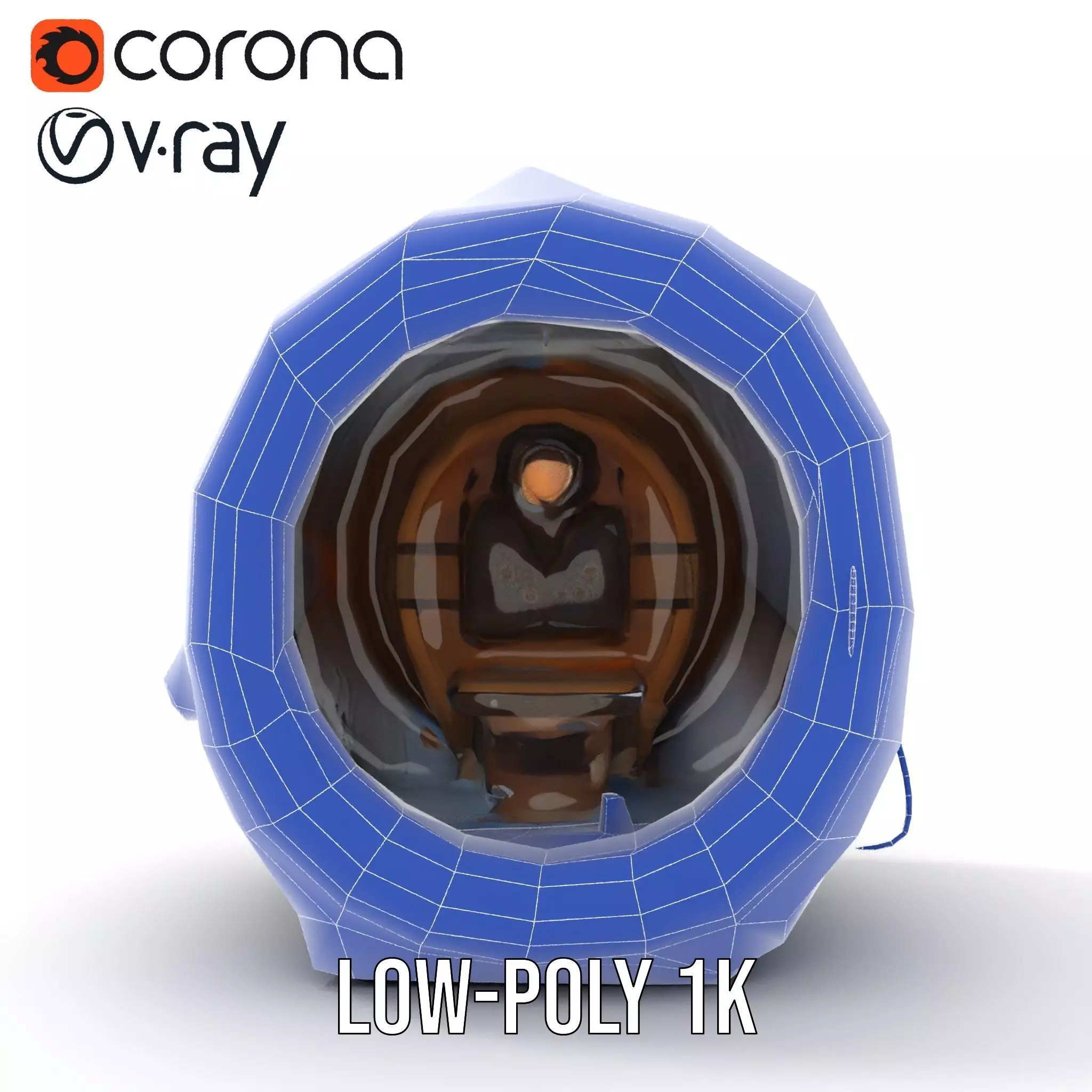 Futuristic Capsule Interior Model Pack Low-poly 3D model_28