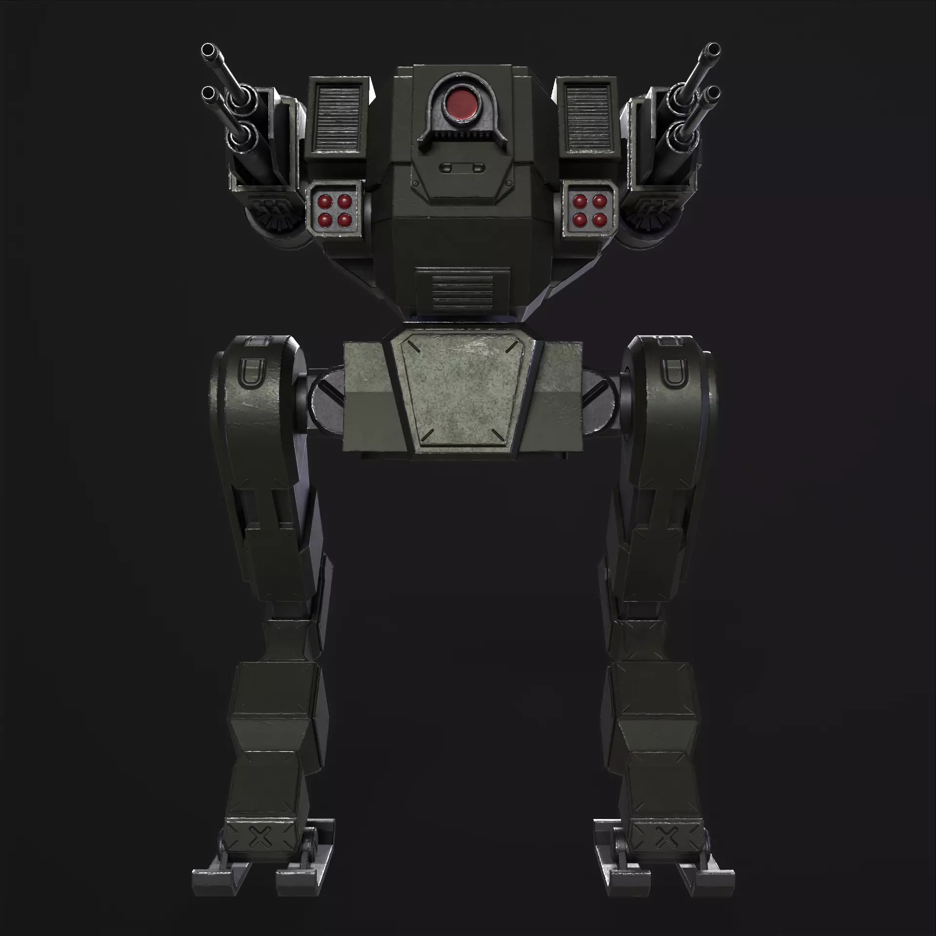 Military Mech PBR Low-poly 3D model_13