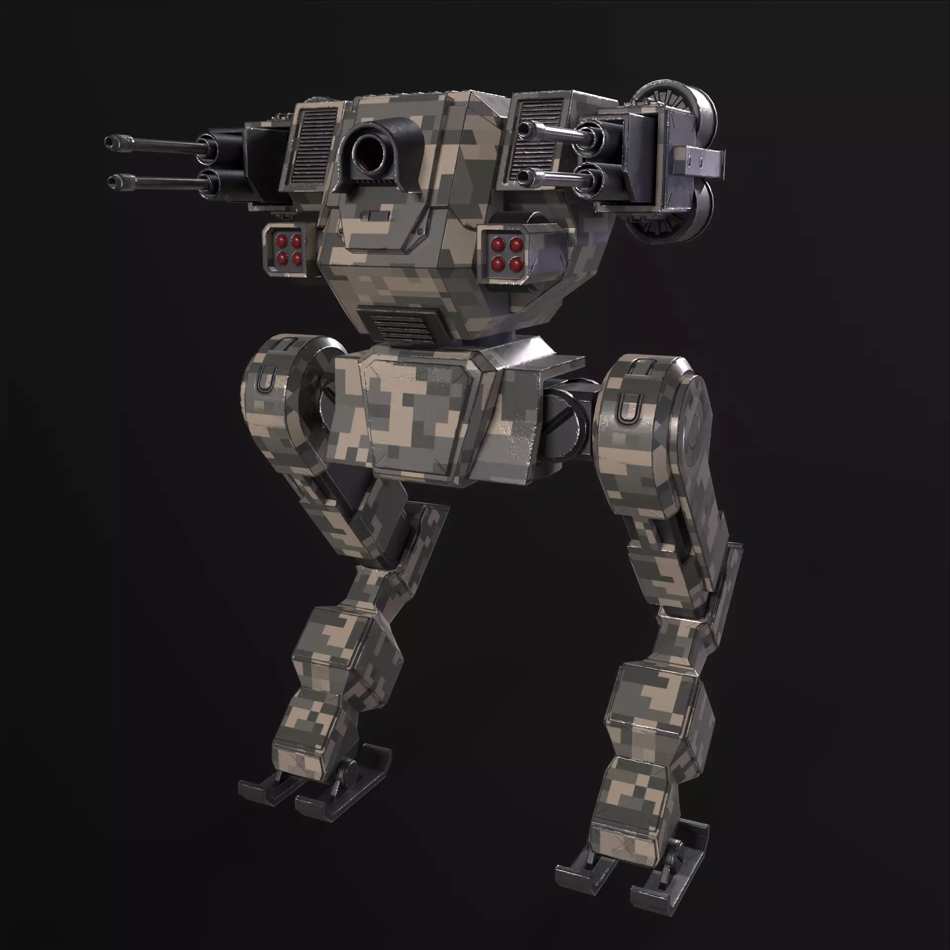 Military Mech PBR Low-poly 3D model_26