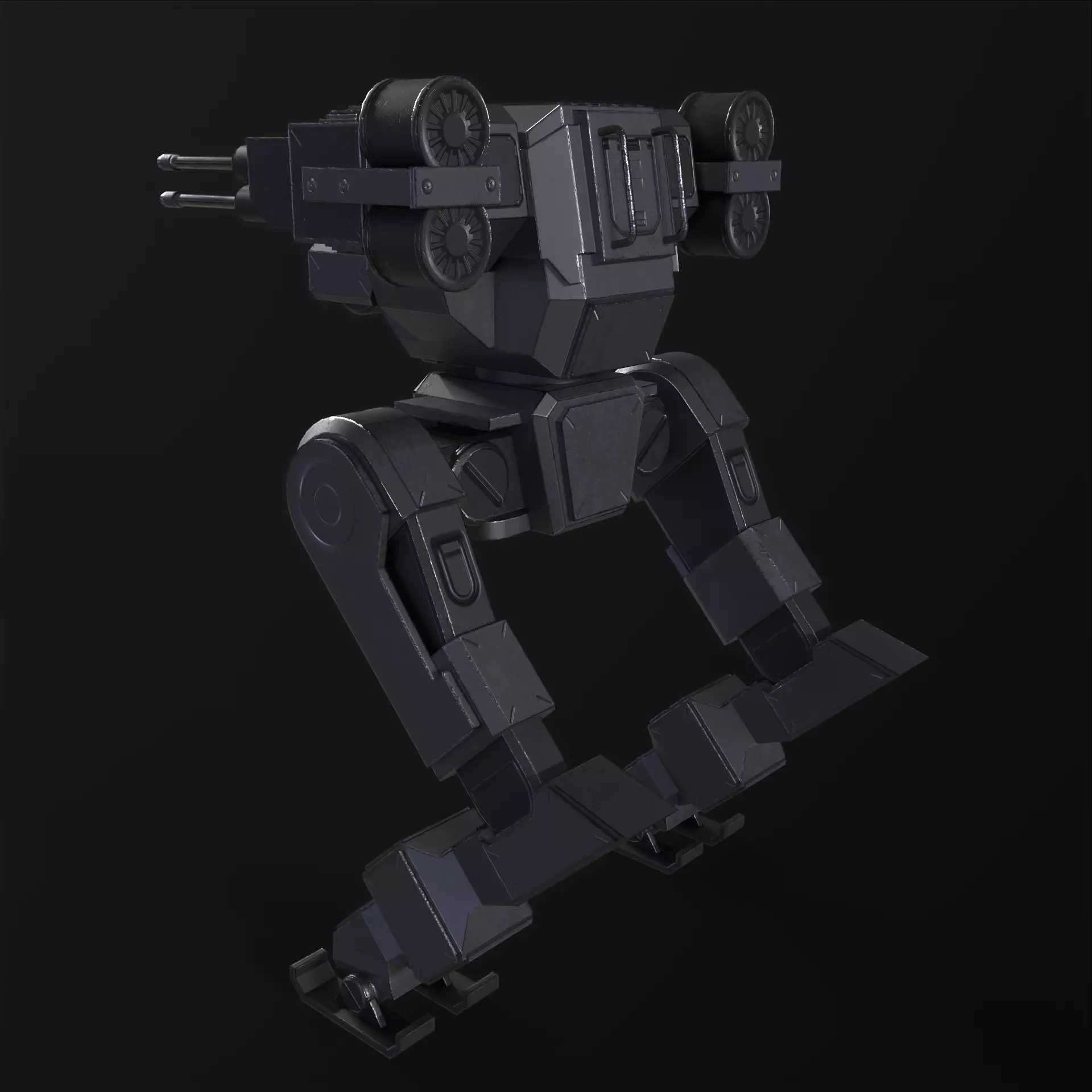 Military Mech PBR Low-poly 3D model_23