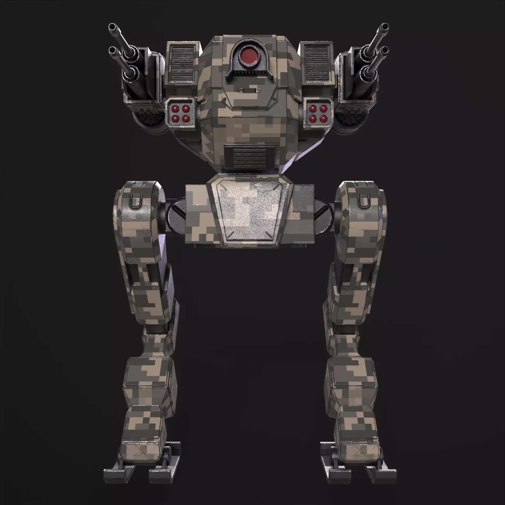 Military Mech PBR Low-poly 3D model_27