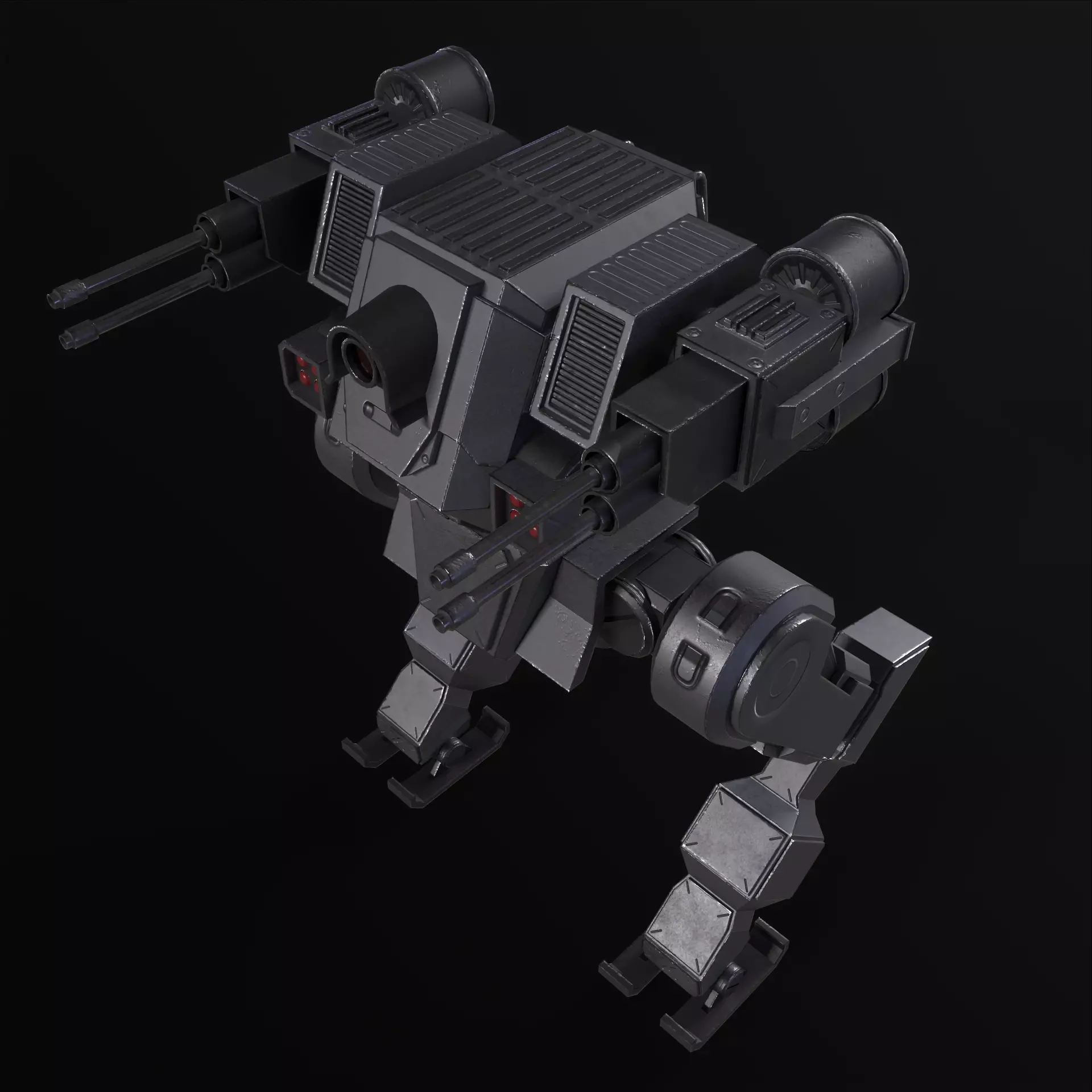Military Mech PBR Low-poly 3D model_21