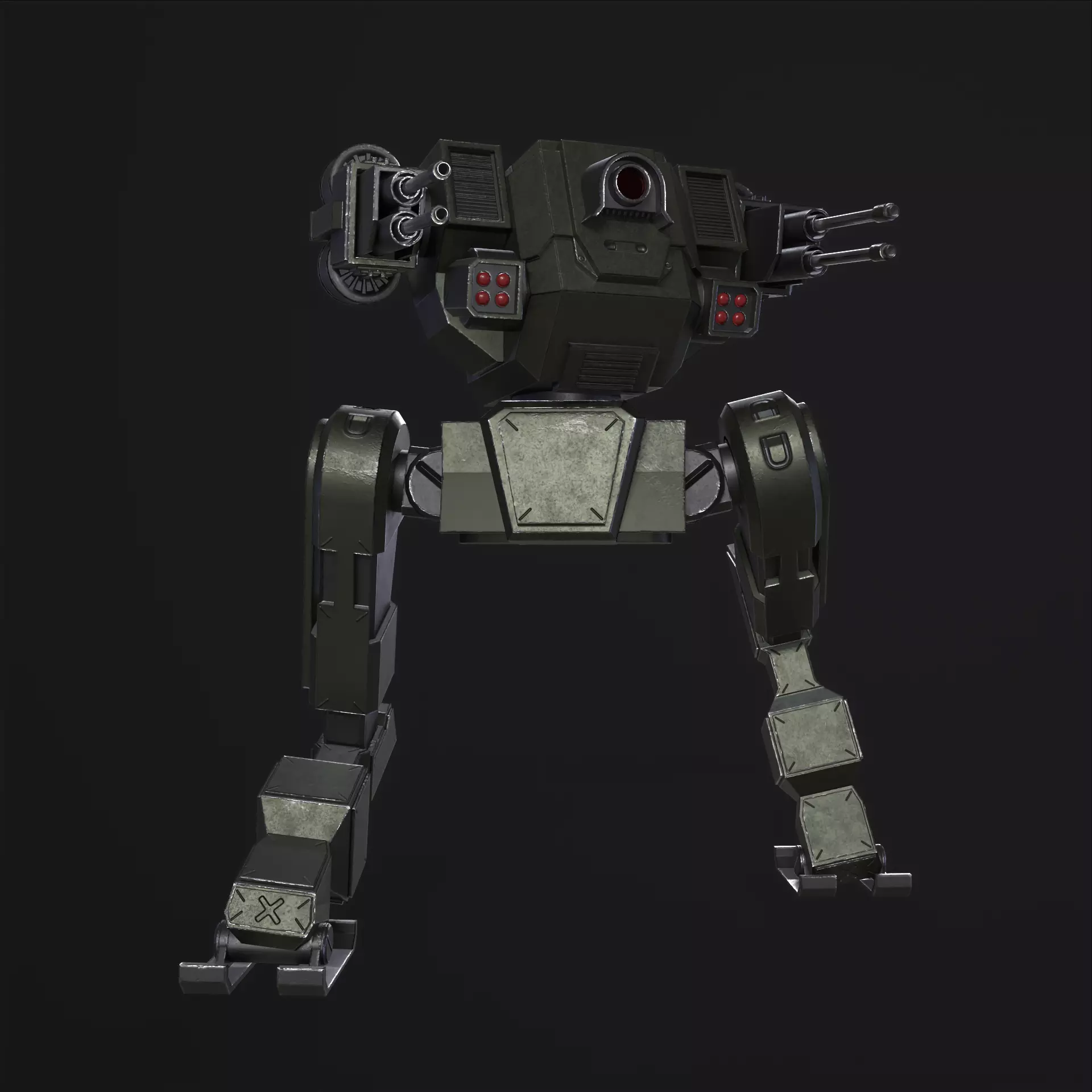 Military Mech PBR Low-poly 3D model_18