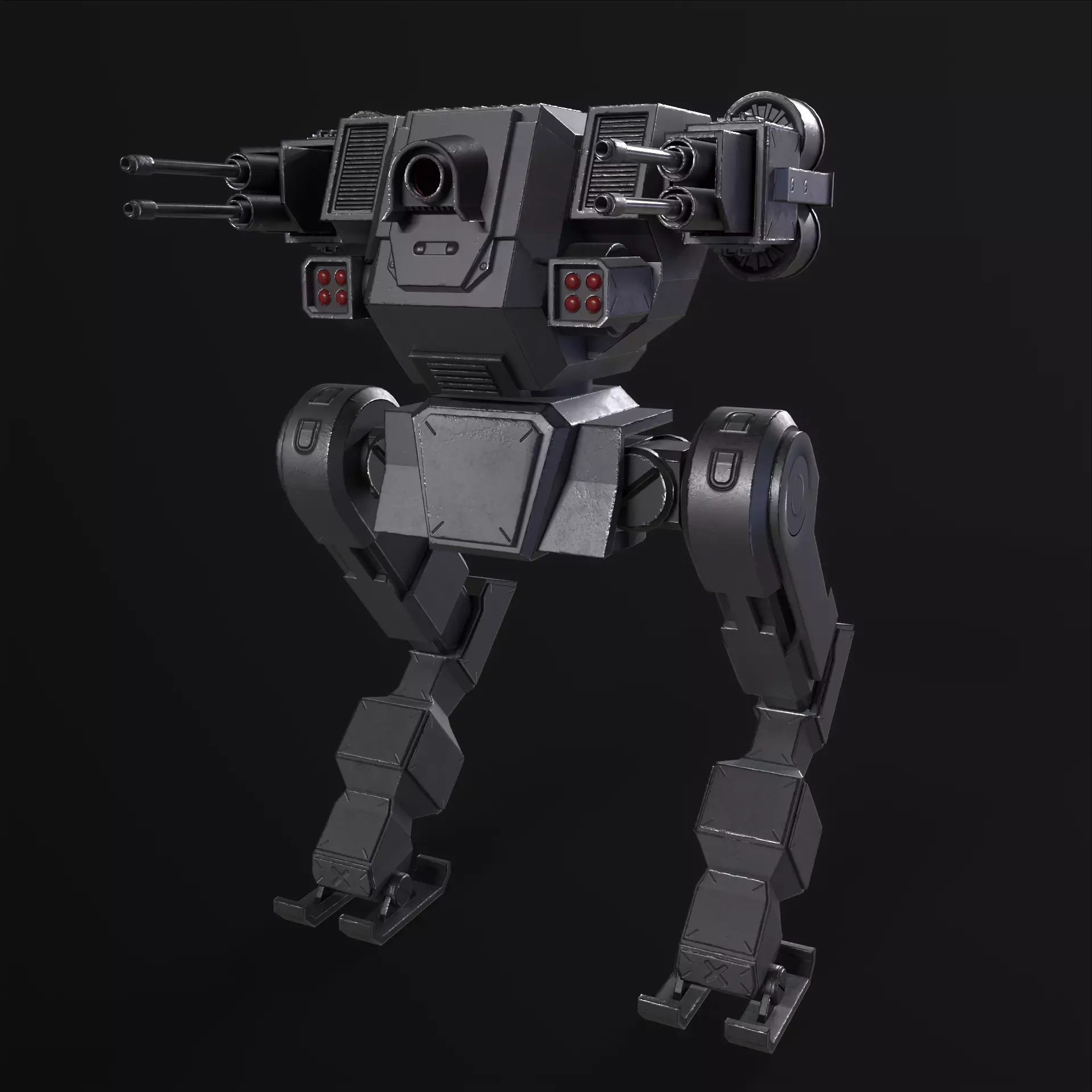 Military Mech PBR Low-poly 3D model_19
