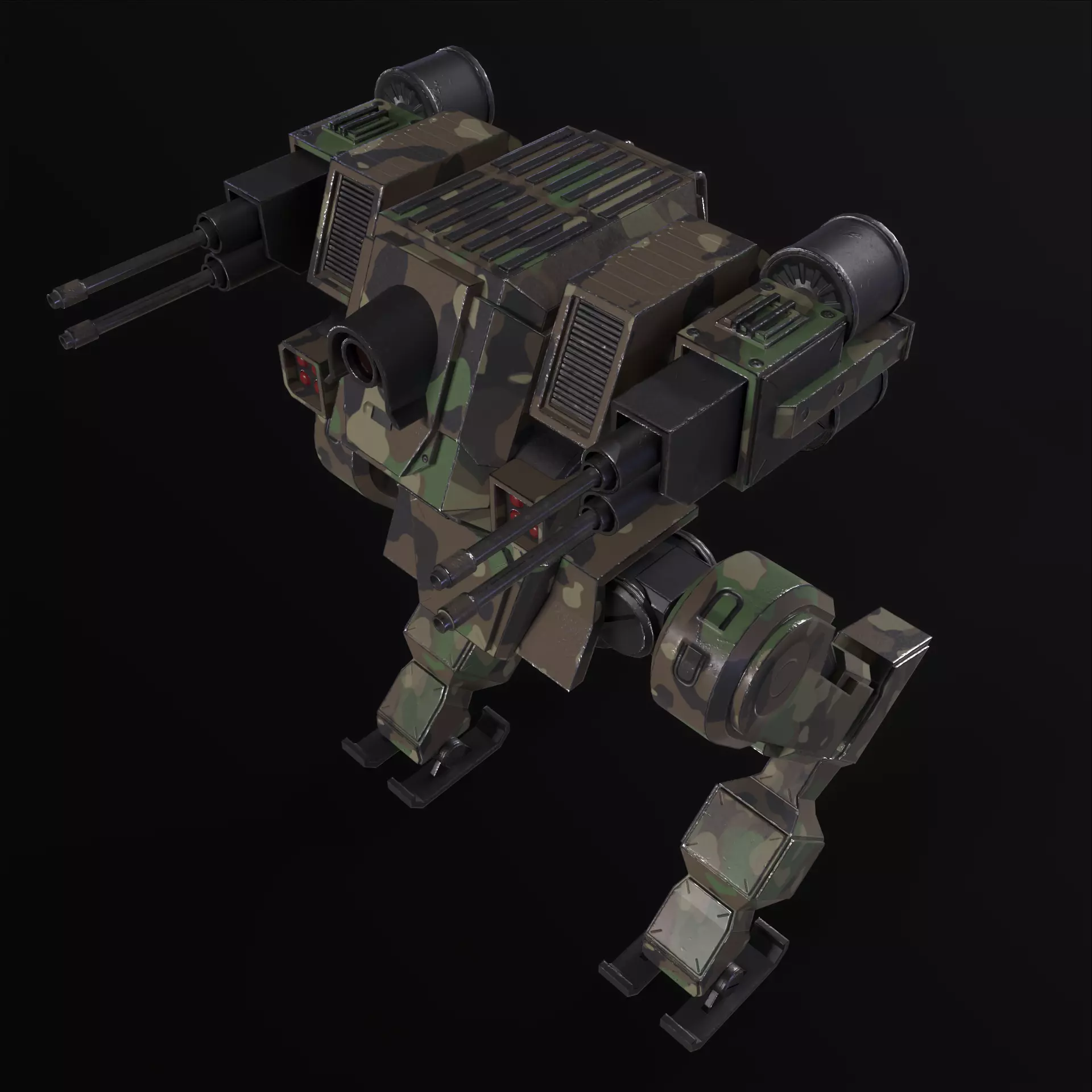 Military Mech PBR Low-poly 3D model_7