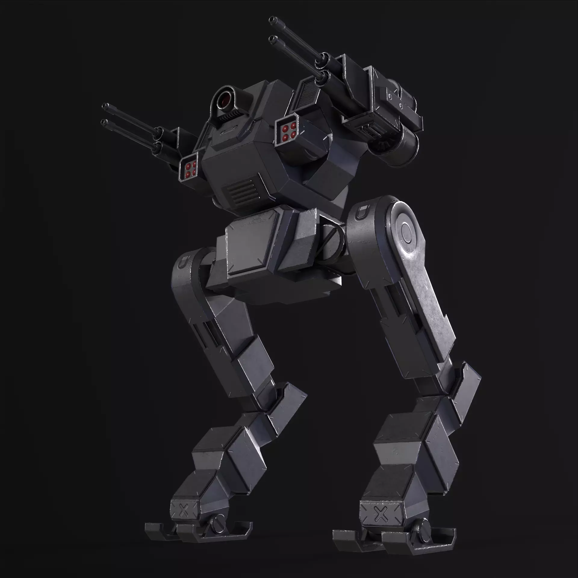 Military Mech PBR Low-poly 3D model_22