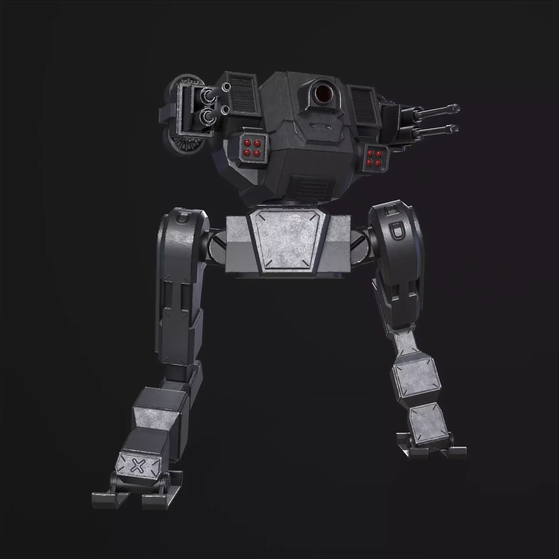 Military Mech PBR Low-poly 3D model_25
