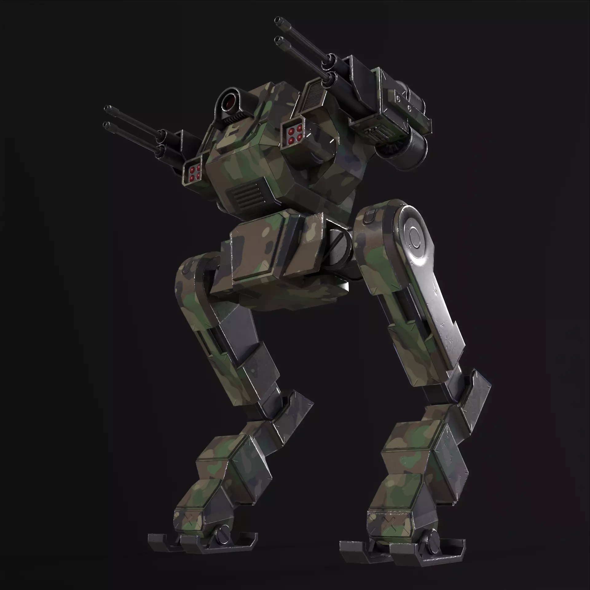 Military Mech PBR Low-poly 3D model_8