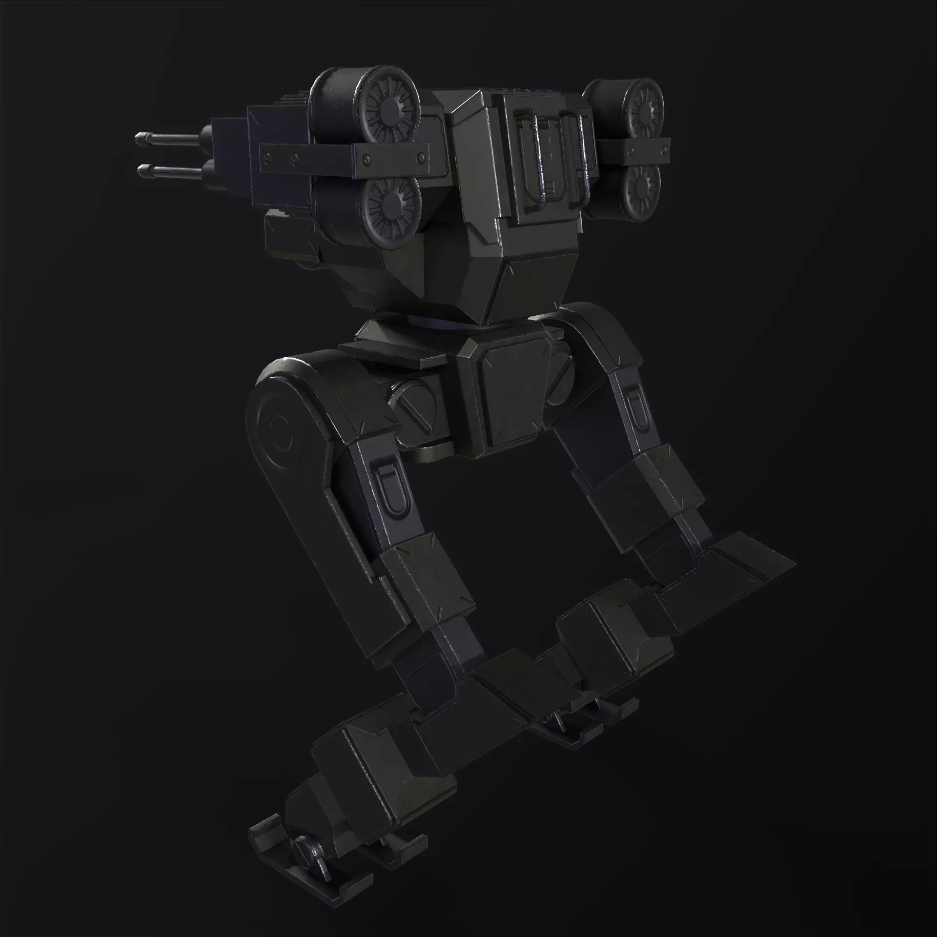 Military Mech PBR Low-poly 3D model_16