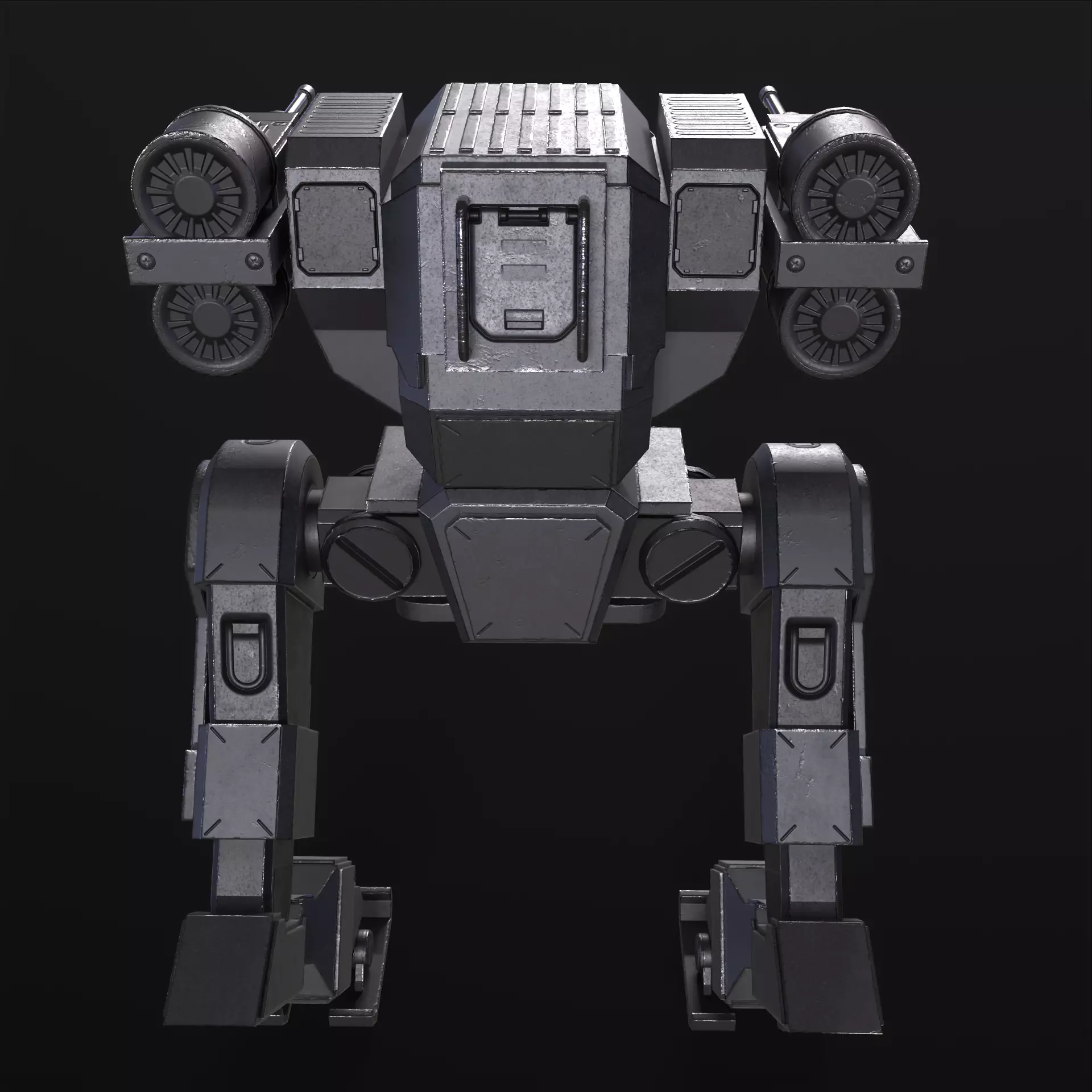 Military Mech PBR Low-poly 3D model_24