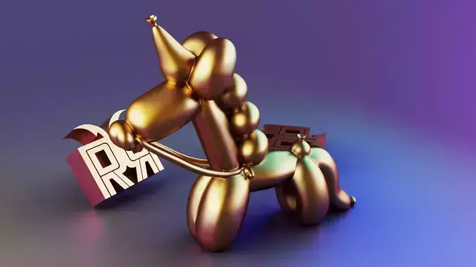 Balloon Unicorn Pony kaws 3D print model