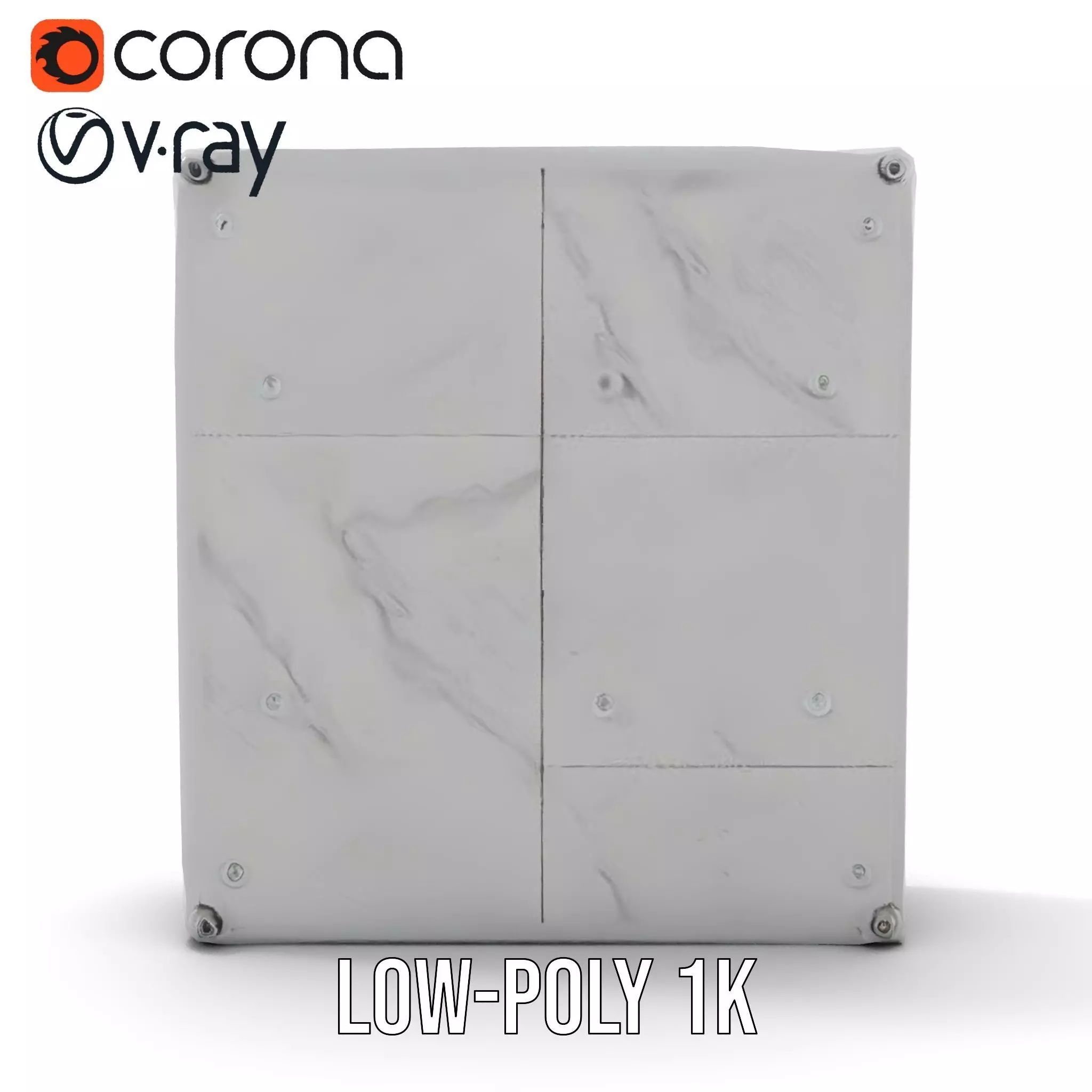Metallic Wall Panel Model Pack Low-poly 3D model_7