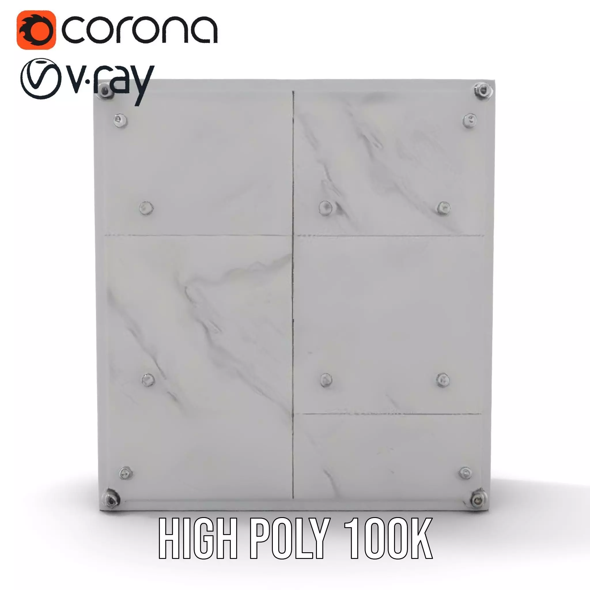 Metallic Wall Panel Model Pack Low-poly 3D model_23