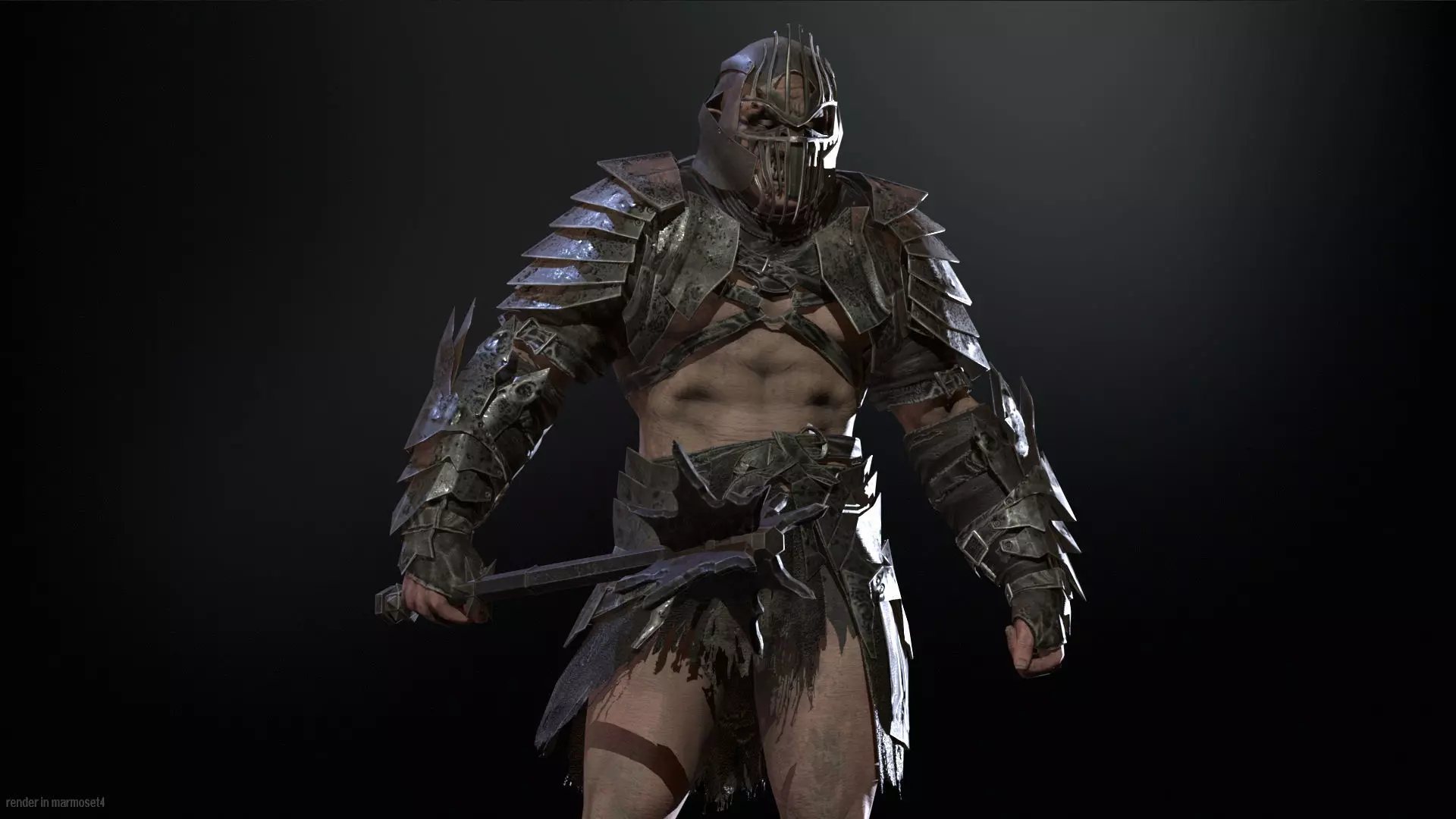 OrcKnight Low-poly 3D model_5