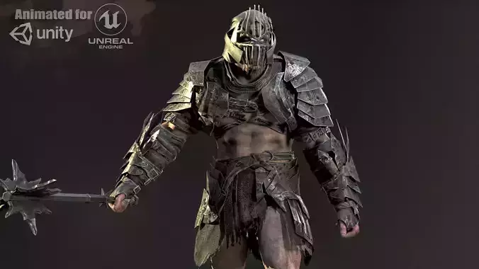 OrcKnight Low-poly 3D model