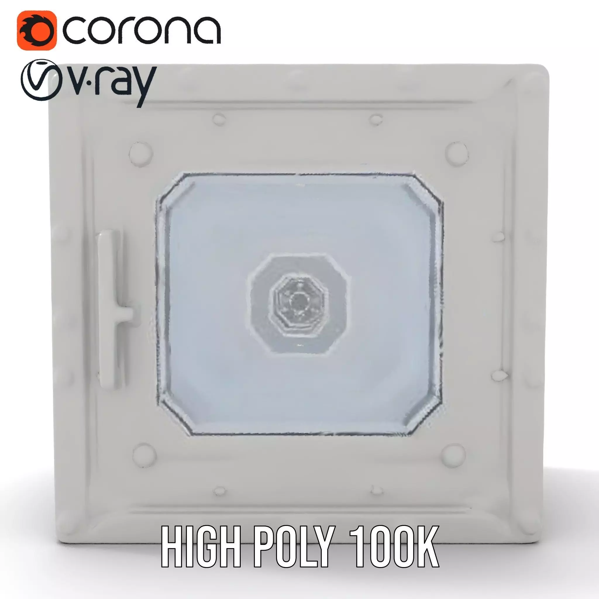 Vault Door model pack with metallic design Low-poly 3D model_9