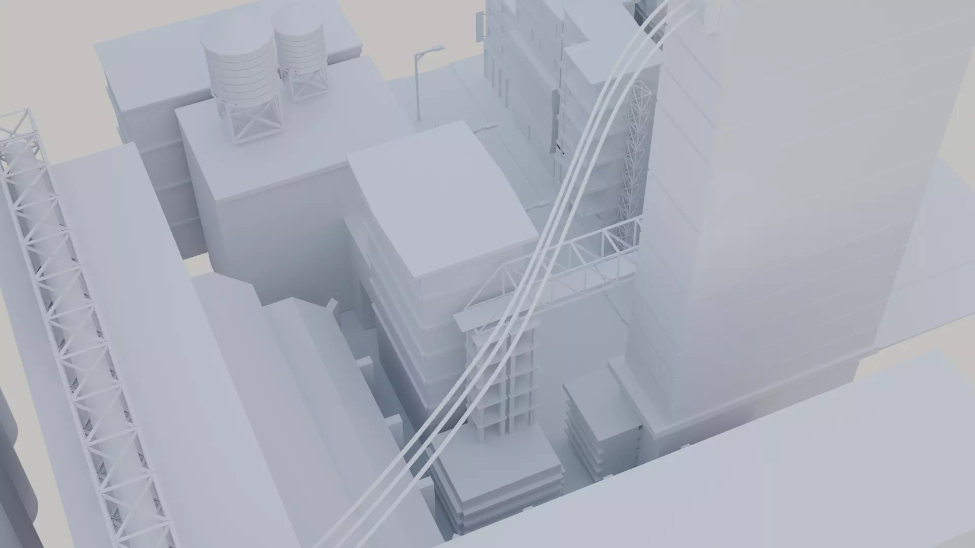 City street Free low-poly 3D model_1