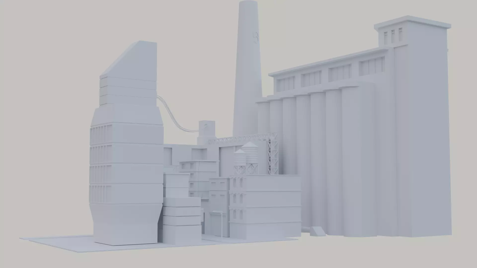 City street Free low-poly 3D model_2