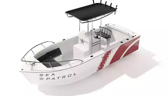 Sea Patrol Boat 1 High Quality 3D Model  FBX OBJ GLB MAX GPJ 3D model