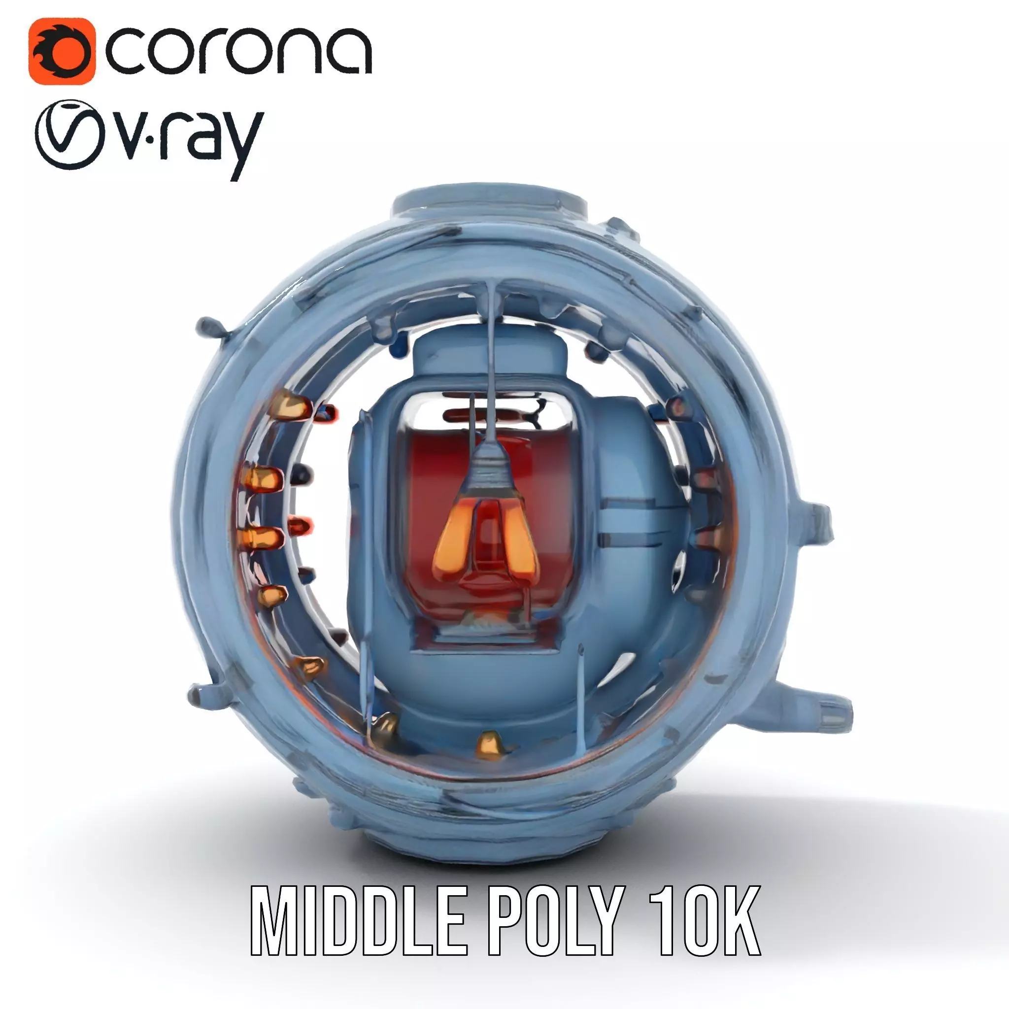 Steampunk Industrial Lamp Model Pack Low-poly 3D model_19